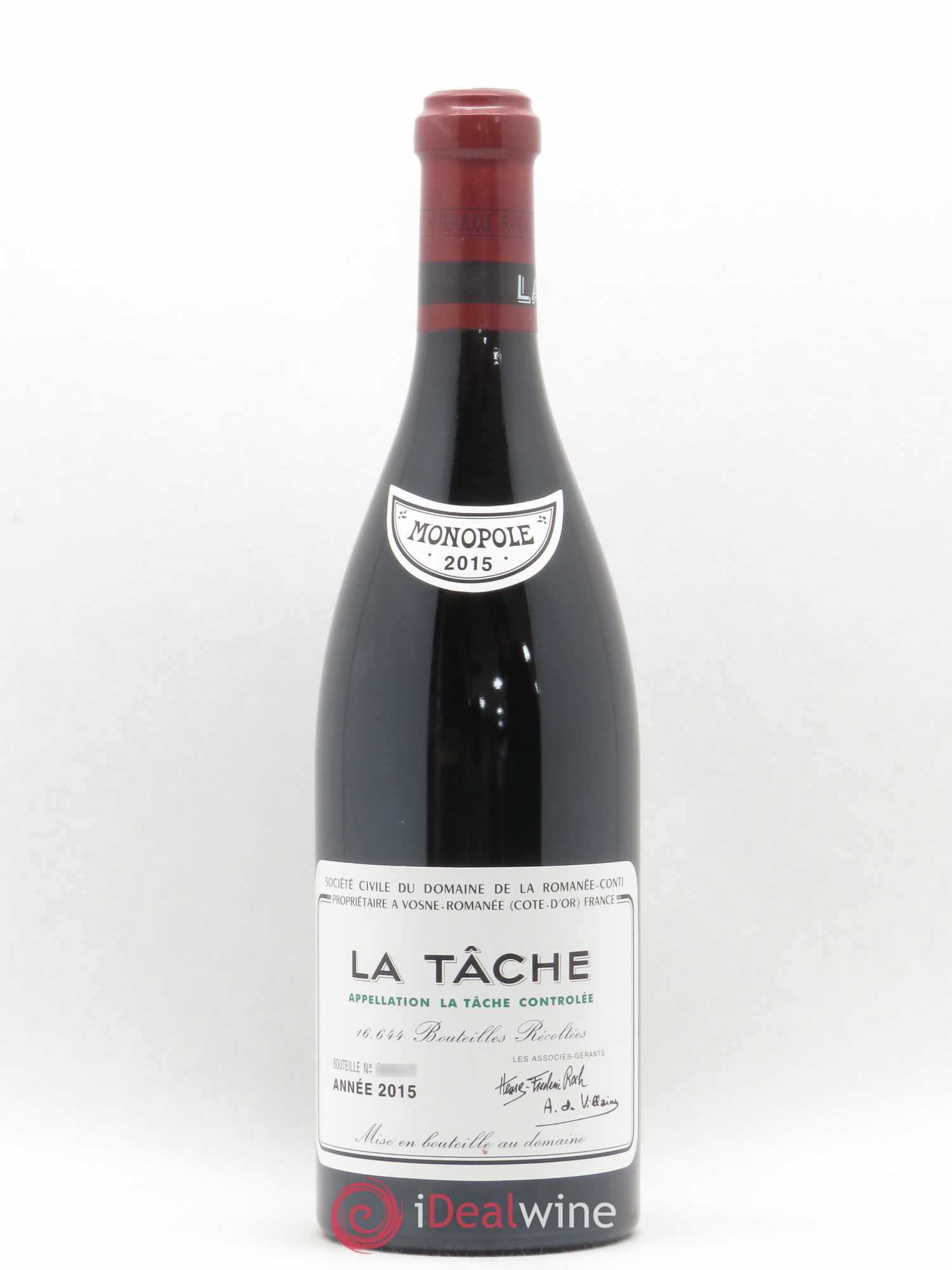 La Tâche Grand Cru Domaine de la Romanée-Conti 2015 - Lot de 1 bouteille - 0
