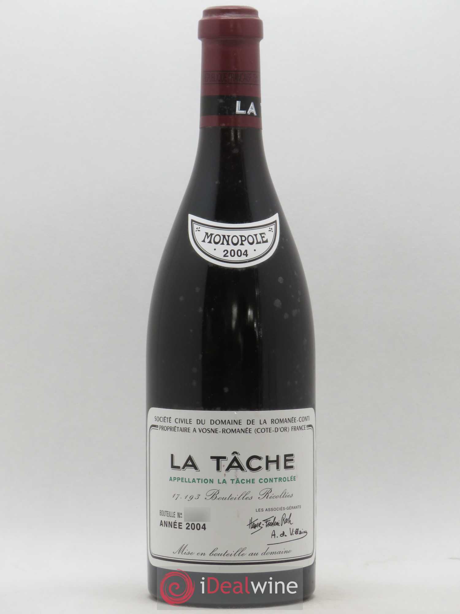 La Tâche Grand Cru Domaine de la Romanée-Conti 2004 - Lot de 1 bouteille - 0