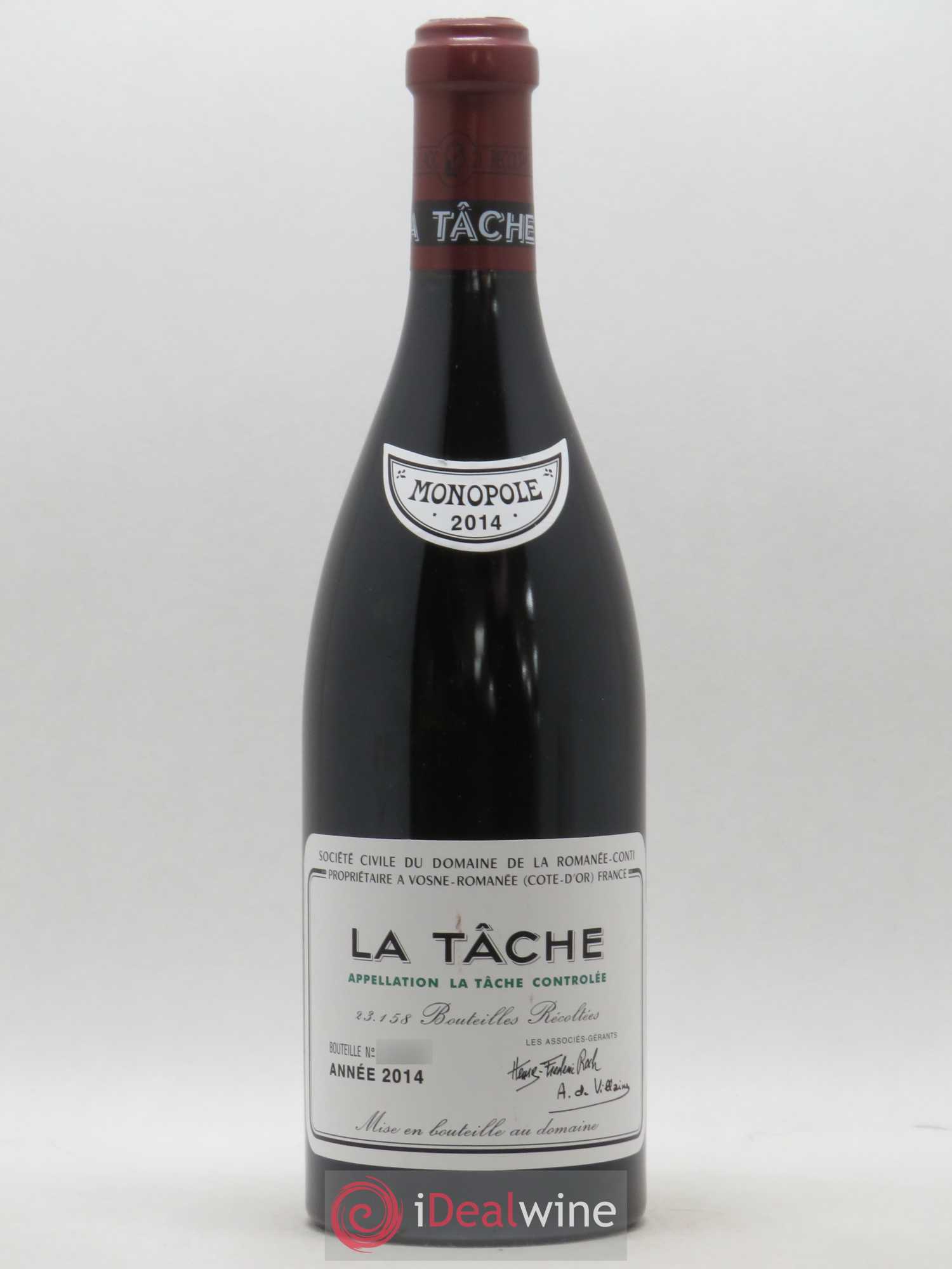 La Tâche Grand Cru Domaine de la Romanée-Conti 2014 - Lot de 1 bouteille - 0
