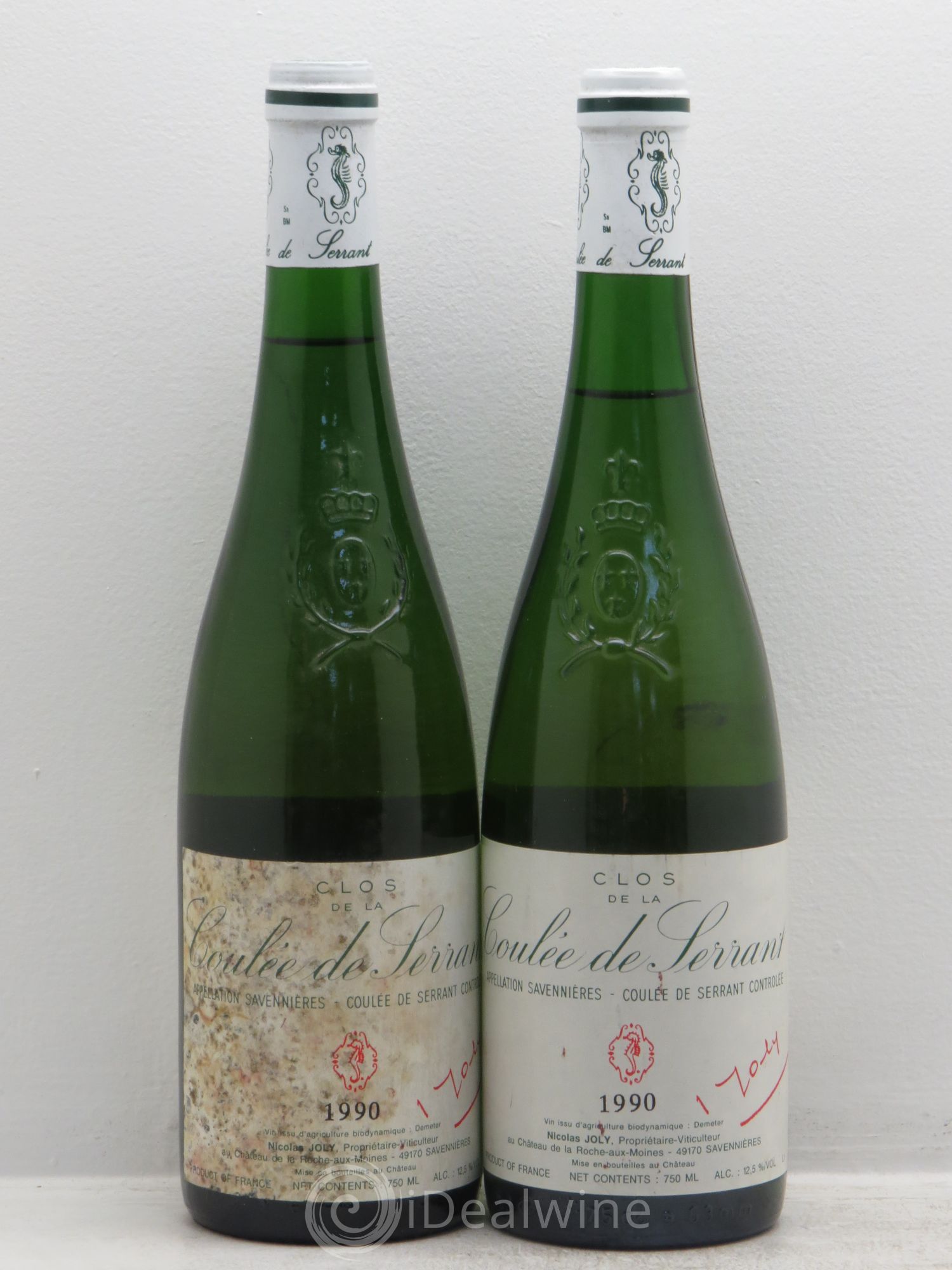 Savennières Clos de la Coulée de Serrant Vignobles de la Coulée de Serrant - Nicolas Joly 1990 - Lot de 2 bouteilles - 0
