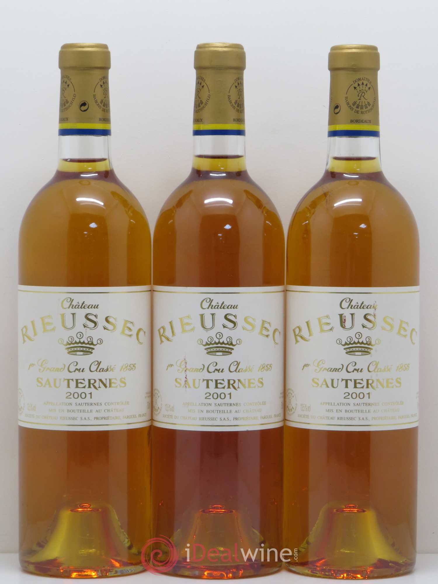 Château Rieussec 1er Grand Cru Classé (sans prix de réserve) 2001 - Lot de 3 bouteilles - 0