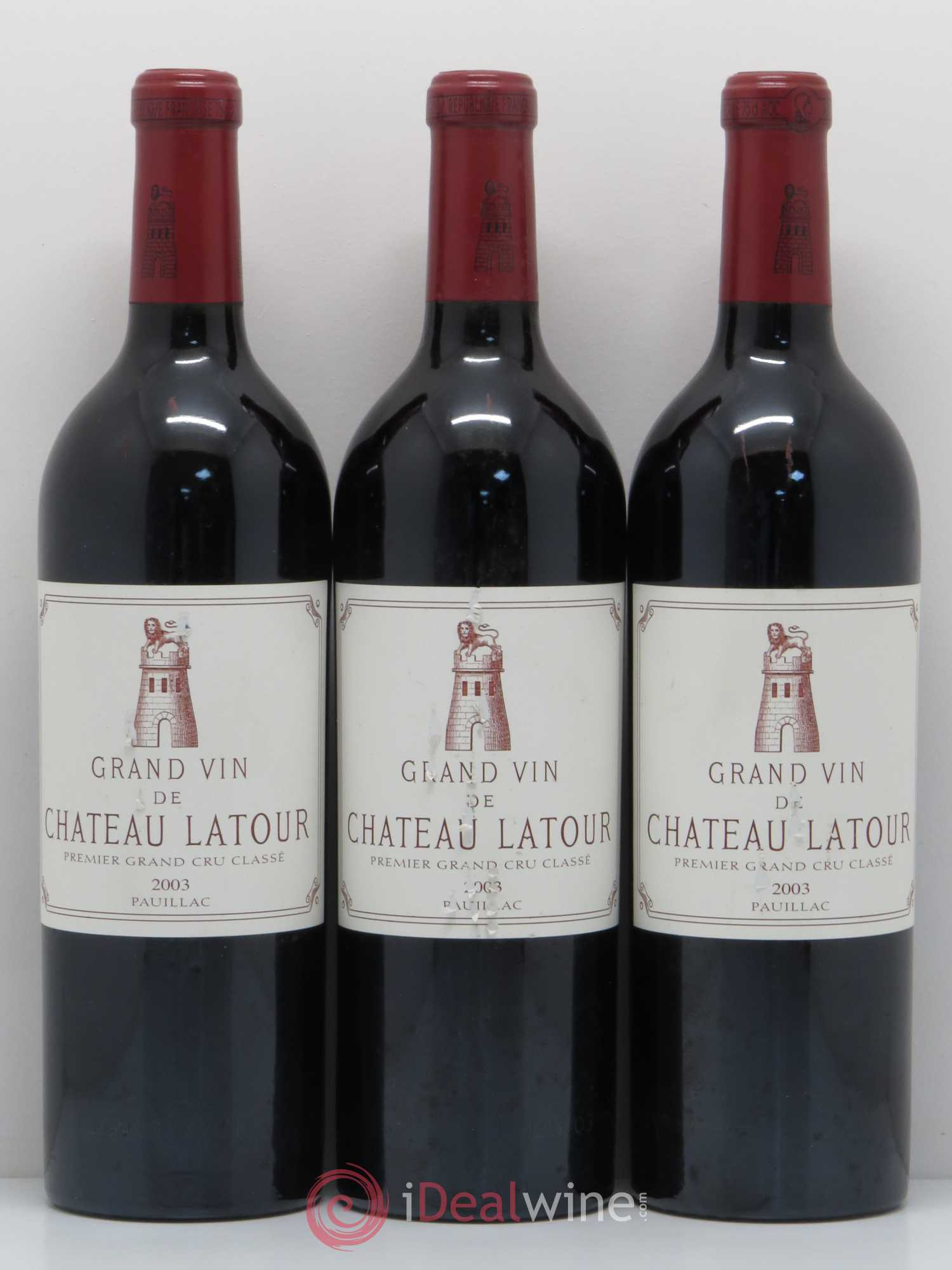 Château Latour 1er Grand Cru Classé 2003 - Lot de 3 bouteilles - 0