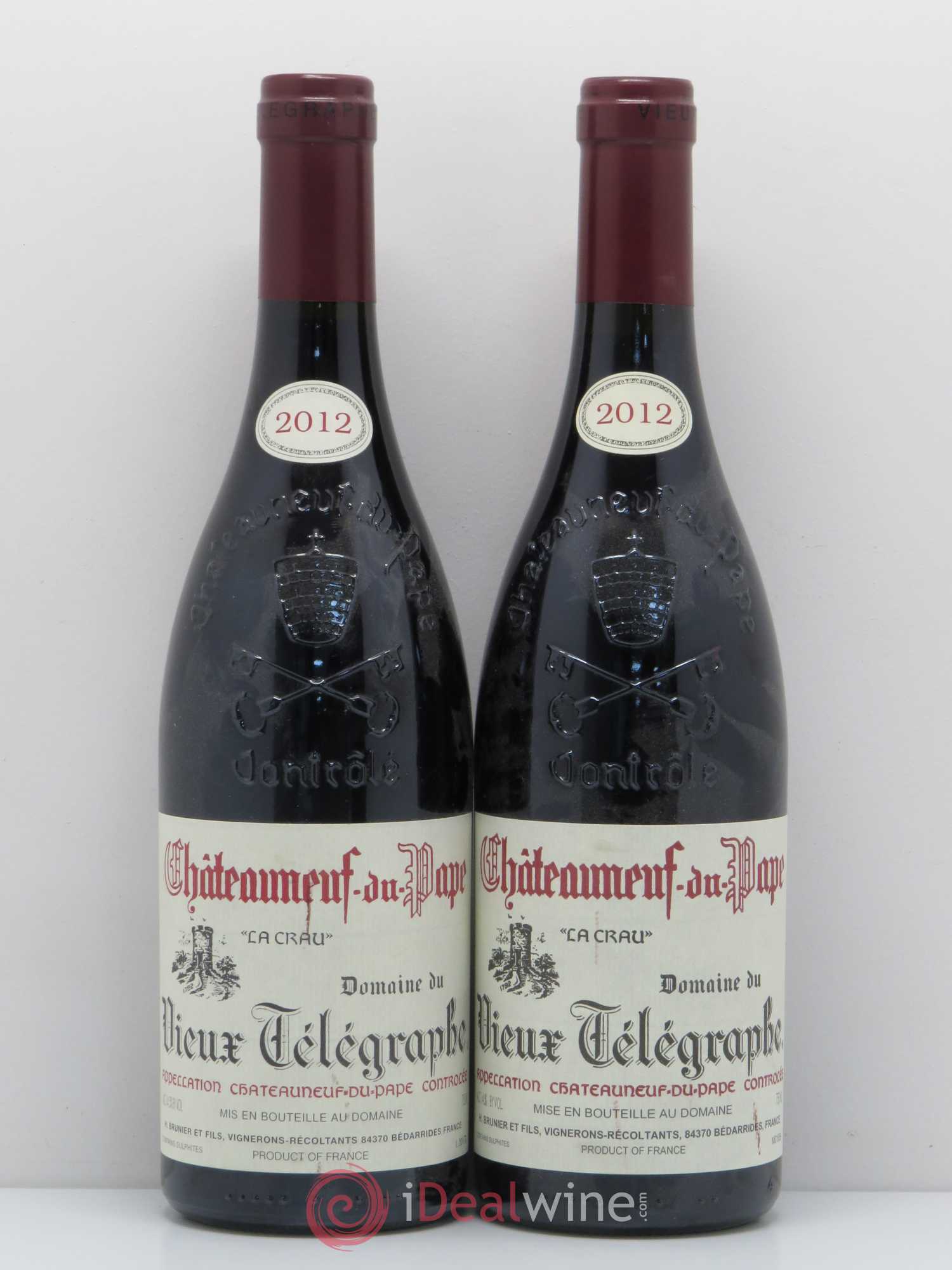Châteauneuf-du-Pape Vieux Télégraphe (Domaine du) Vignobles Brunier 2012 - Lot de 2 bouteilles - 0