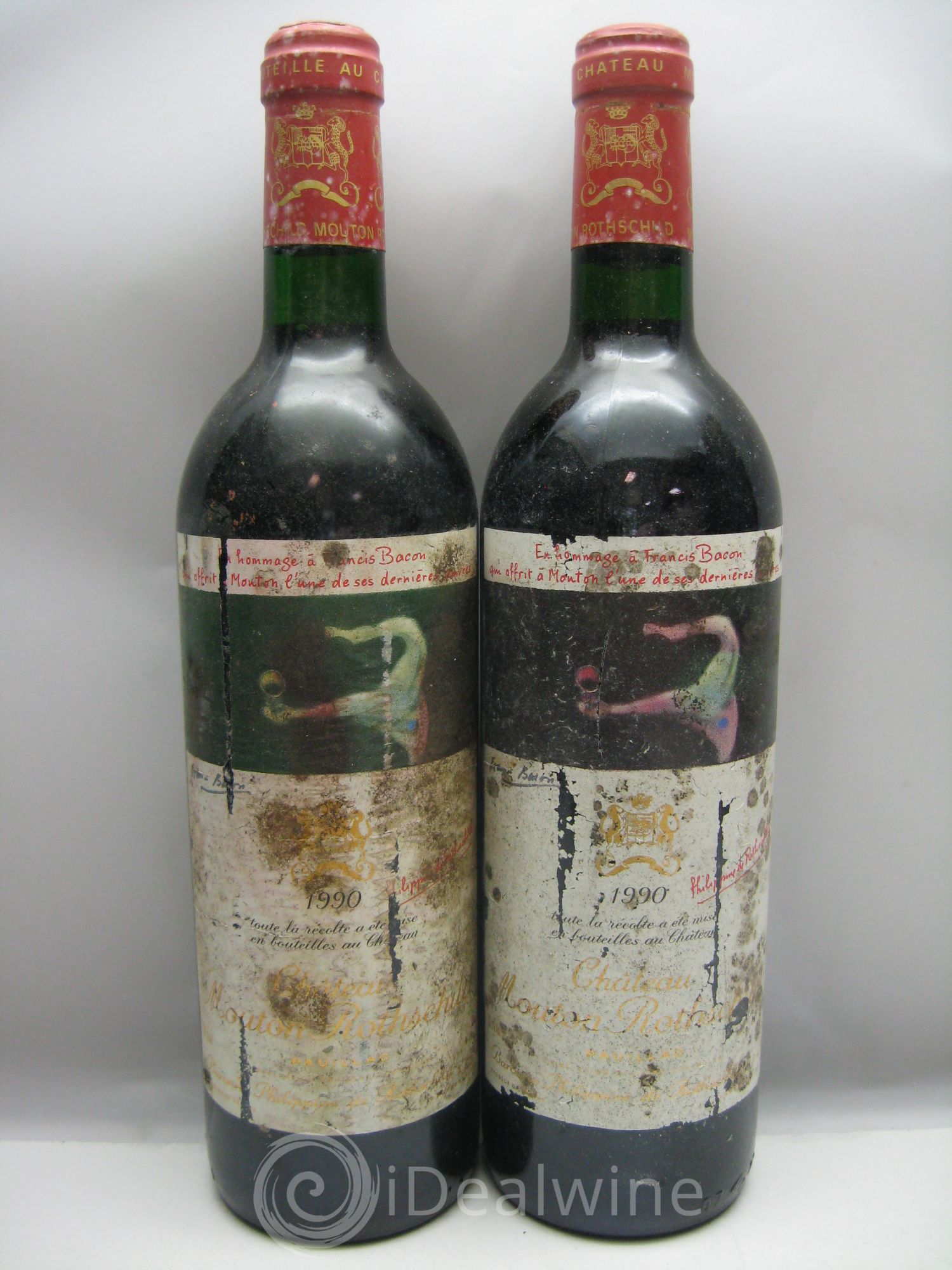 Château Mouton Rothschild 1er Grand Cru Classé 1990 - Lot de 12 bouteilles - 0