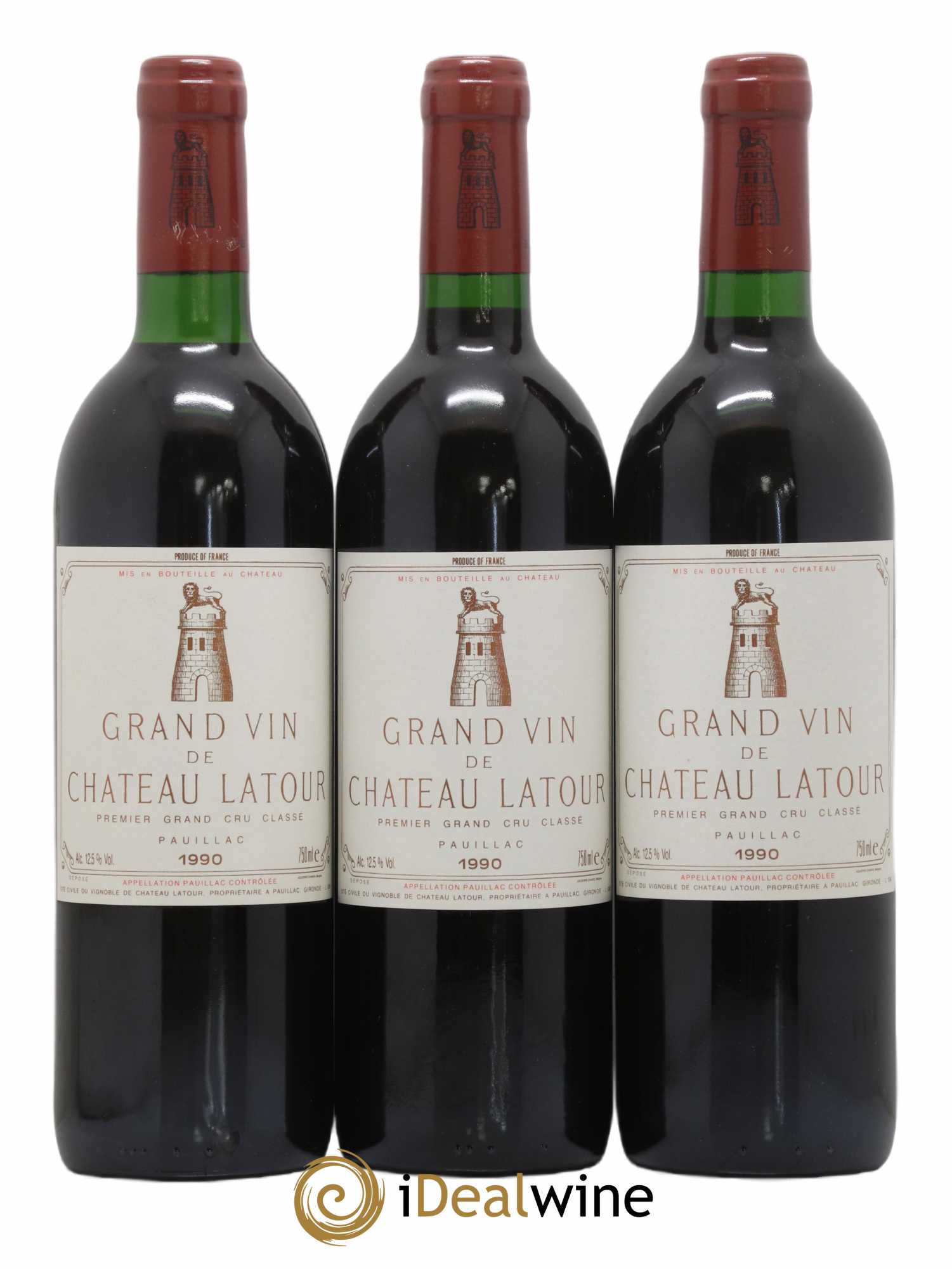 Château Latour 1er Grand Cru Classé 1990 - Lot de 3 bouteilles - 0