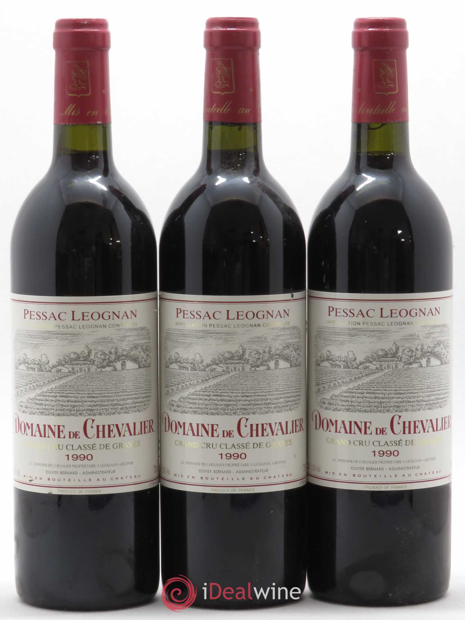Domaine de Chevalier Cru Classé de Graves 1990 - Lot de 3 bouteilles - 0