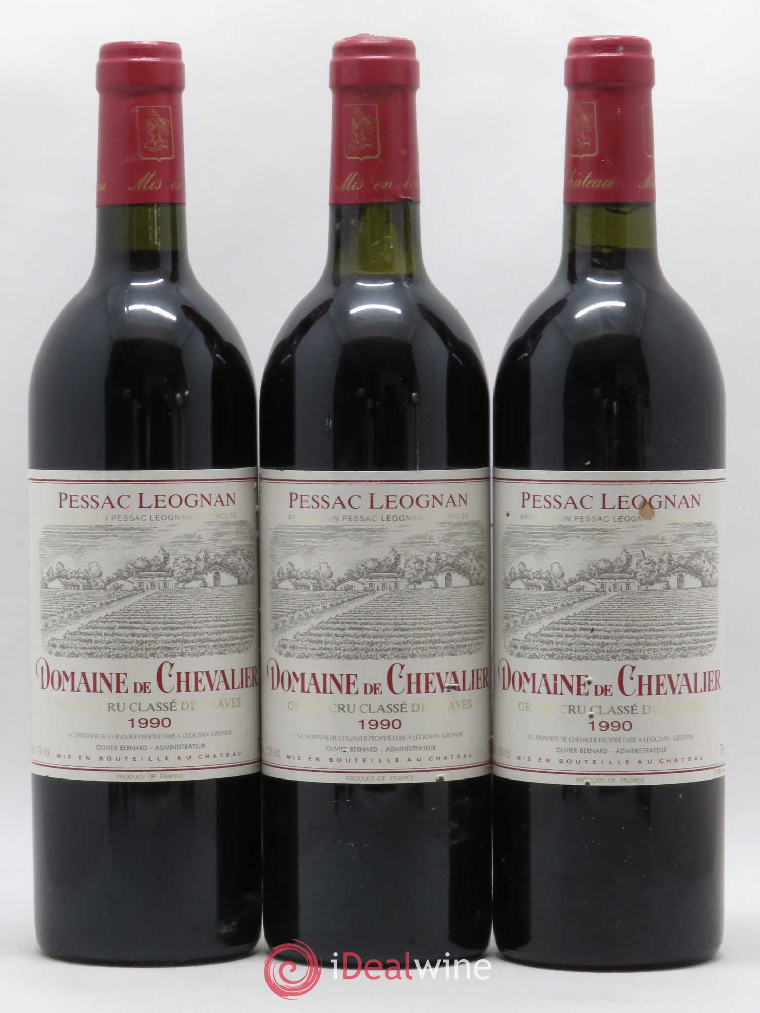 Domaine de Chevalier Cru Classé de Graves 1990 - Lot de 3 bouteilles - 0