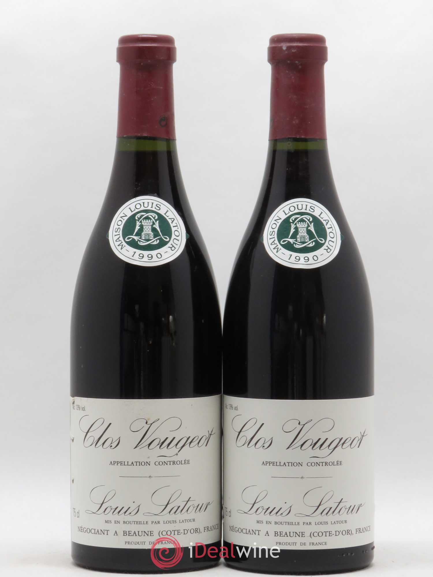 Clos de Vougeot Grand Cru Louis Latour 1990 - Lot de 2 bouteilles - 0