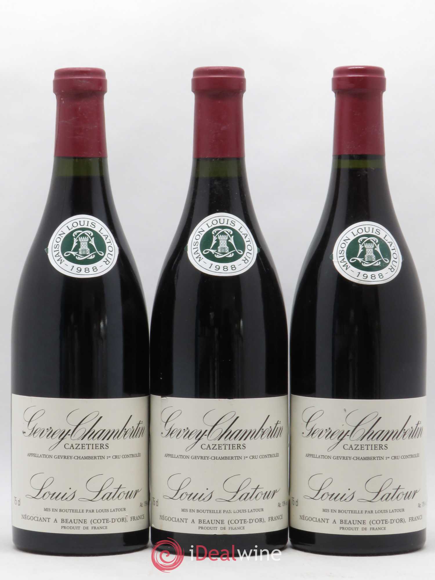 Gevrey-Chambertin 1er Cru Les Cazetiers Louis Latour 1988 - Lot de 3 bouteilles - 0