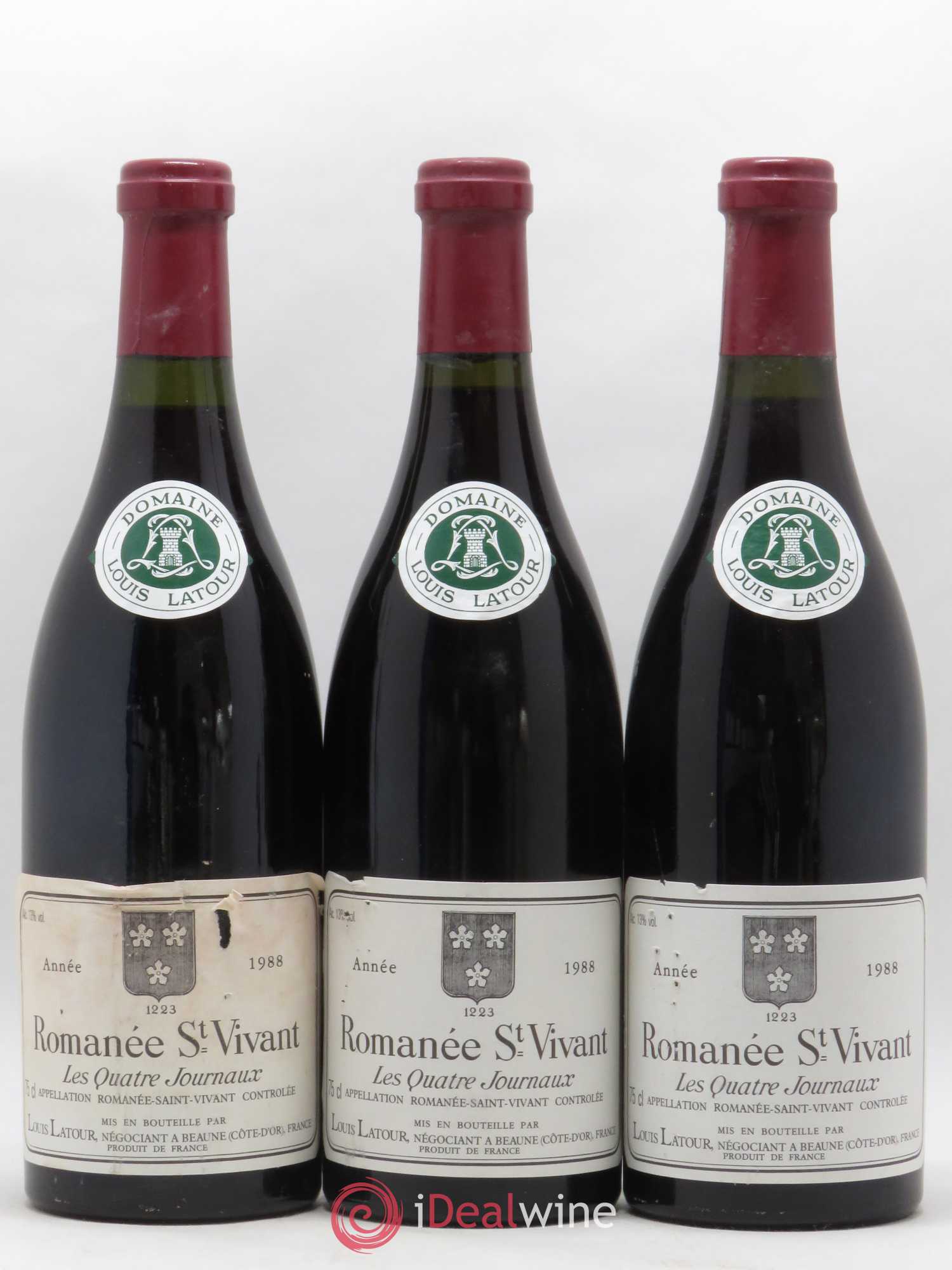 Romanée-Saint-Vivant Grand Cru Les Quatre Journaux Louis Latour 1988 - Lot de 3 bouteilles - 0