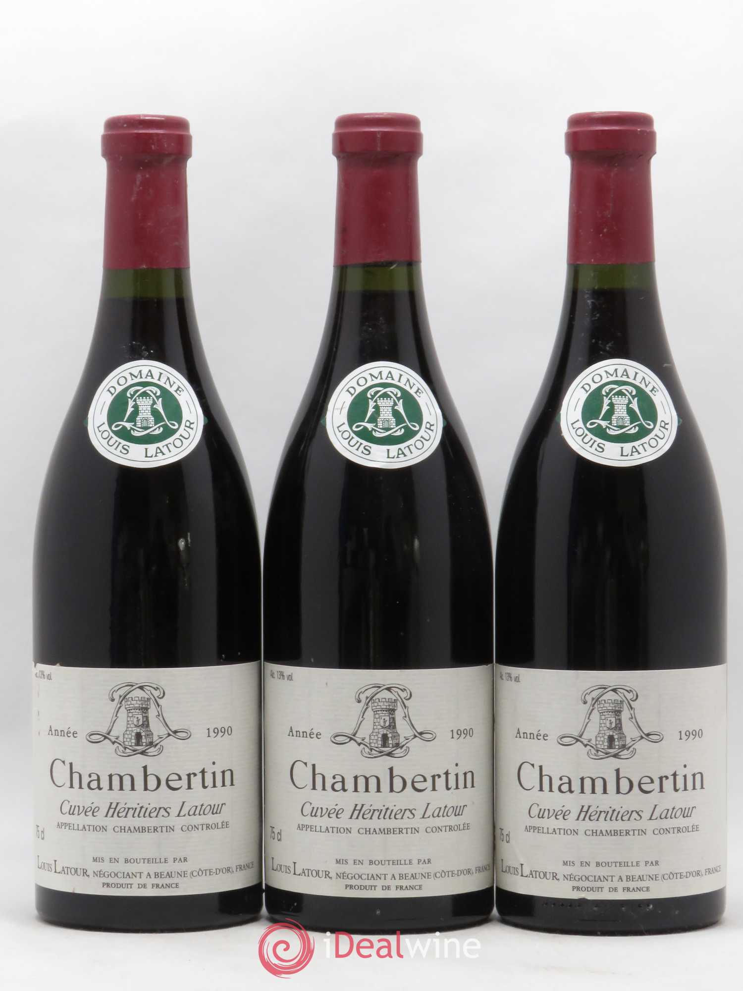 Chambertin Grand Cru Cuvée Héritiers Latour Louis Latour 1990 - Lot de 3 bouteilles - 0