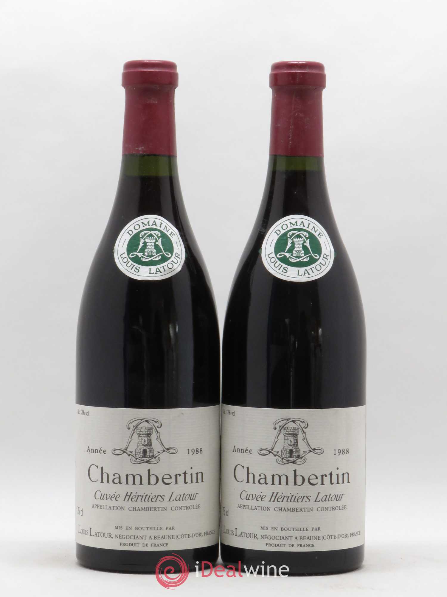 Chambertin Grand Cru Cuvée Héritiers Latour Louis Latour 1988 - Lot de 2 bouteilles - 0