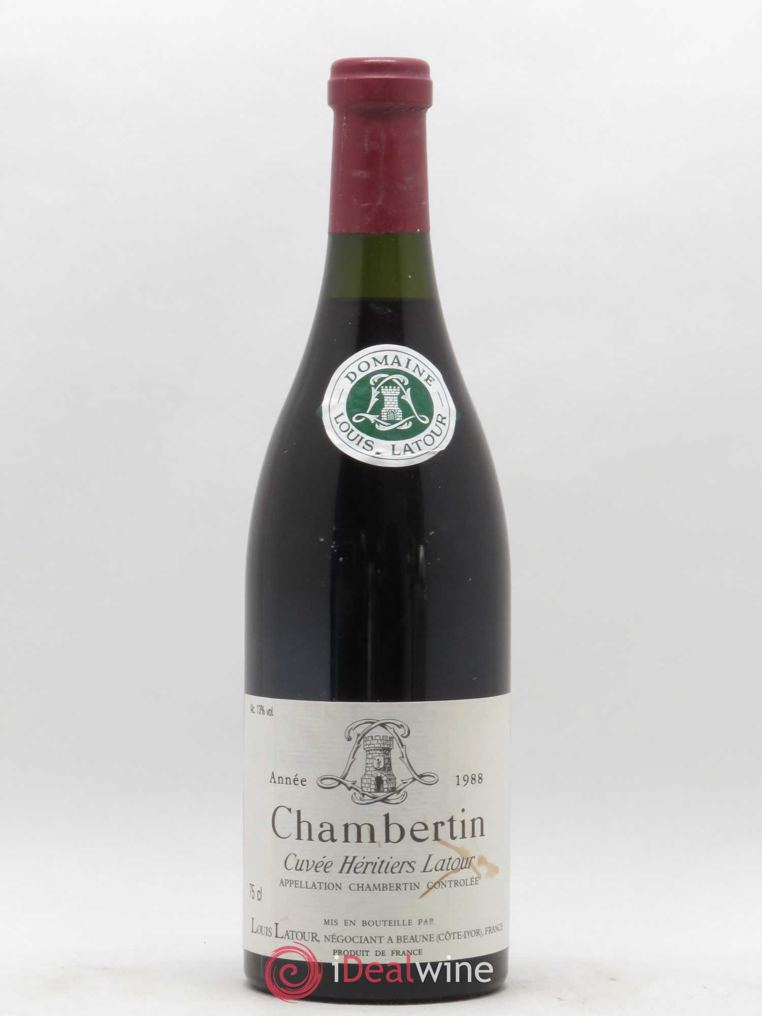 Chambertin Grand Cru Cuvée Héritiers Latour Louis Latour 1988 - Lot de 1 bouteille - 0