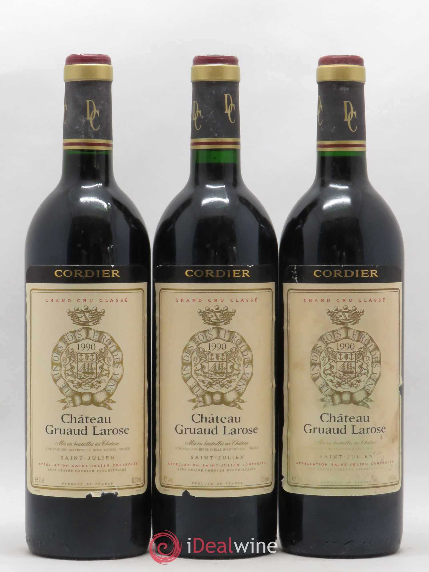 Château Gruaud Larose 2ème Grand Cru Classé 1990 - Lot de 3 bouteilles - 0