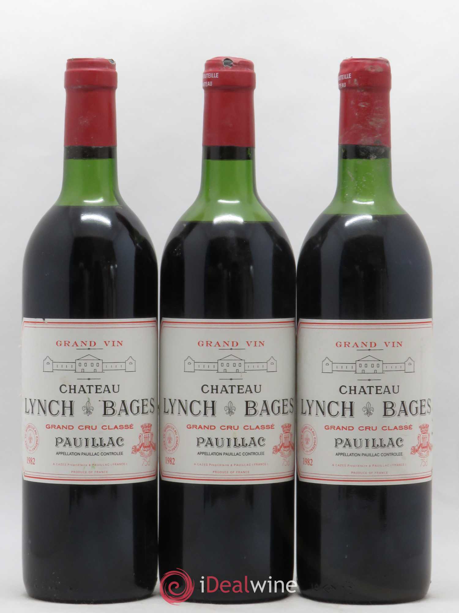 Château Lynch Bages 5ème Grand Cru Classé 1982 - Lot de 3 bouteilles - 0
