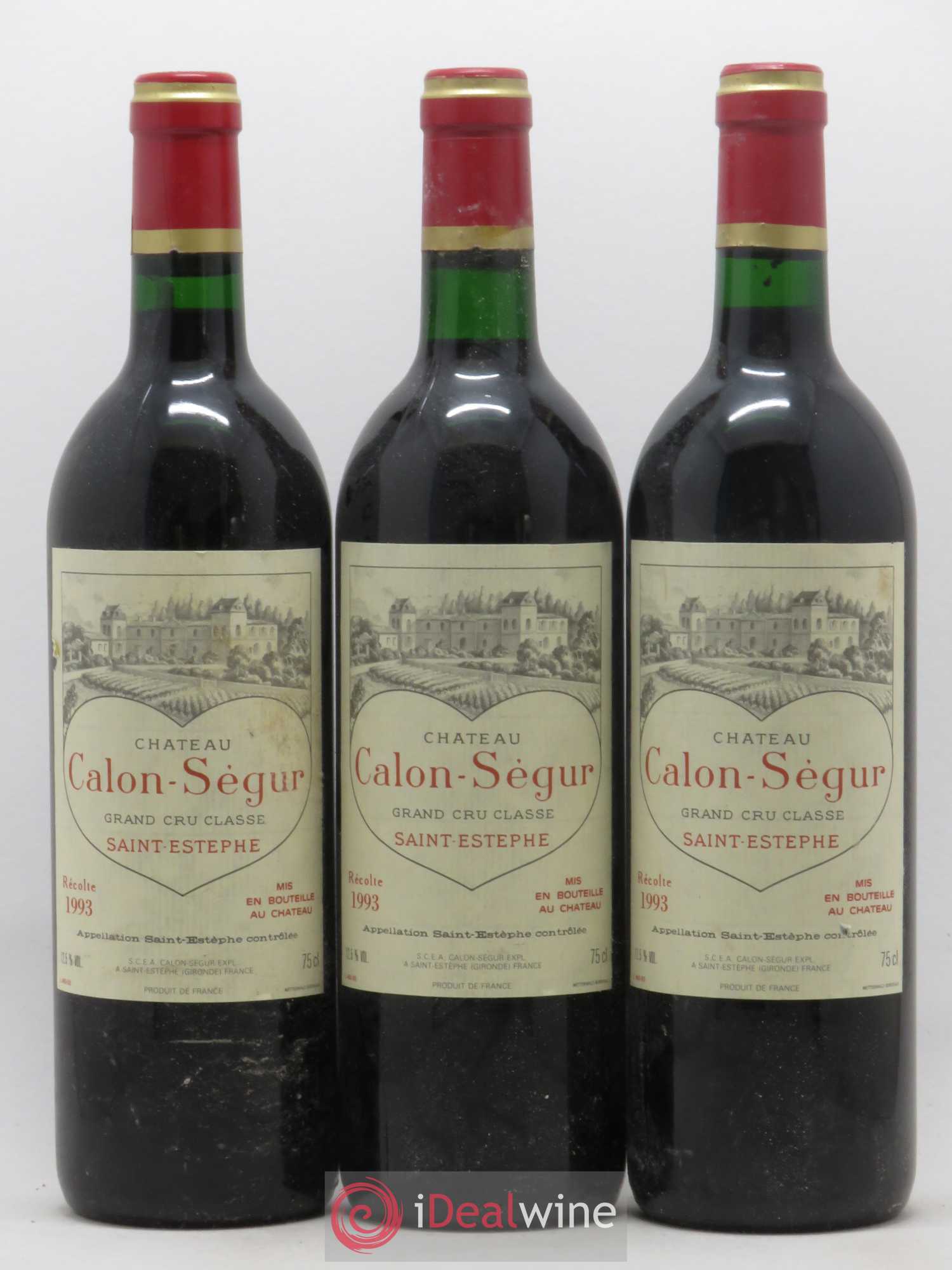 Château Calon Ségur 3ème Grand Cru Classé 1993 - Lot de 3 bouteilles - 0