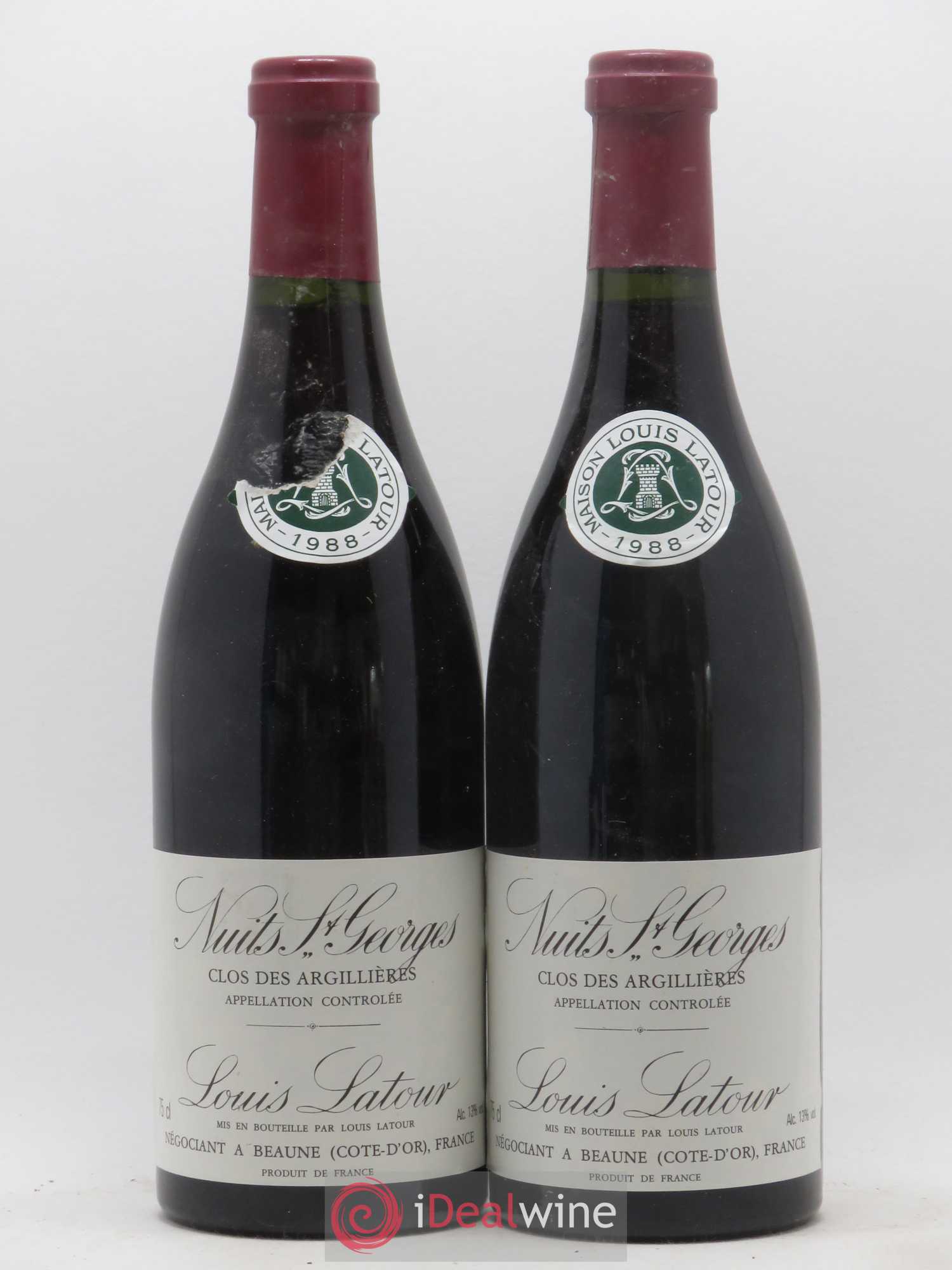 Nuits-Saint-Georges Clos des Argilieres Latour 1988 - Posten von 2 Flaschen - 0