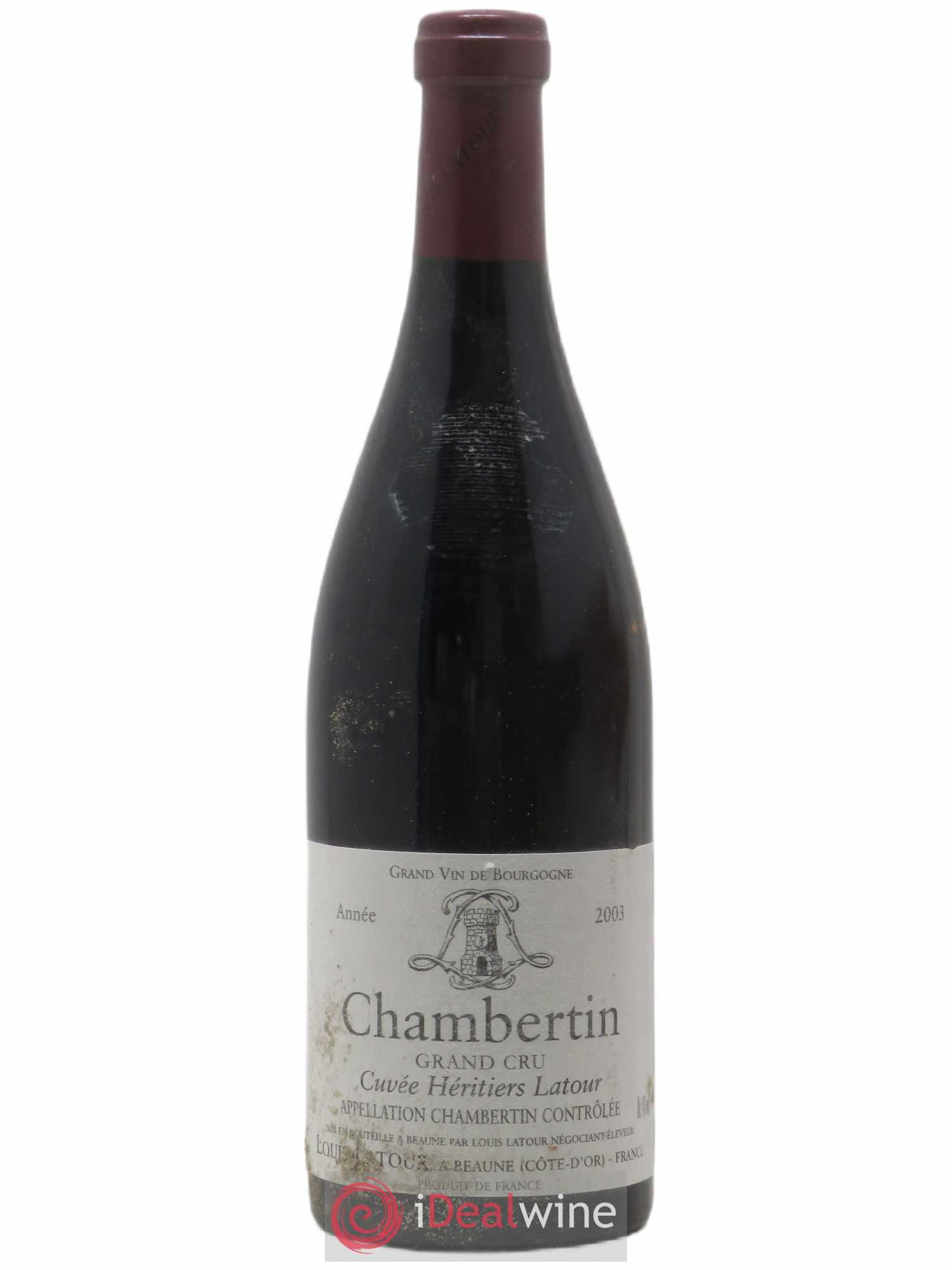 Chambertin Grand Cru Cuvée Héritiers Latour Louis Latour 2003 - Lot de 1 bouteille - 0