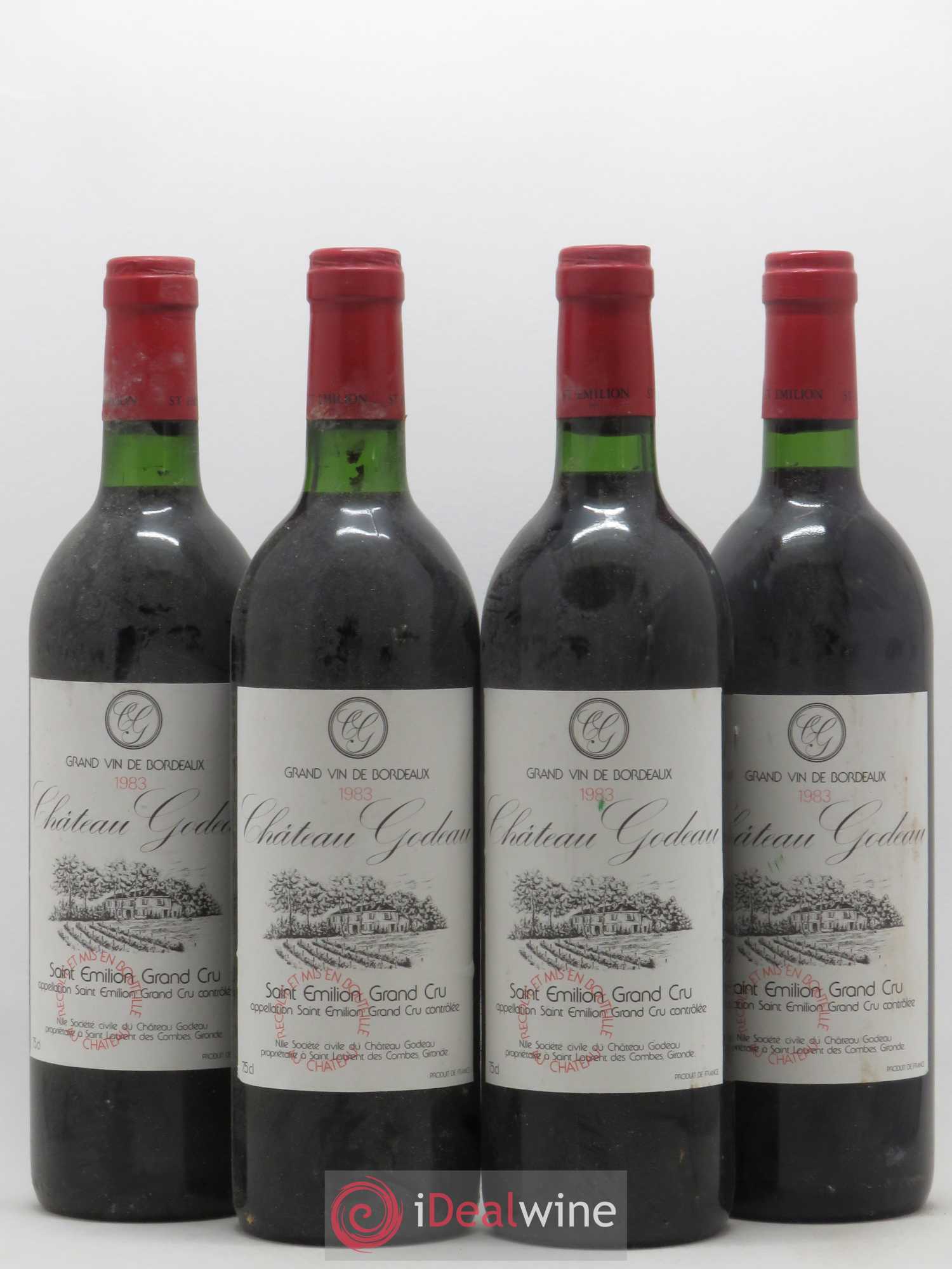 Saint-Émilion Grand Cru Château Godeau 1983 - Lot de 4 bouteilles - 0