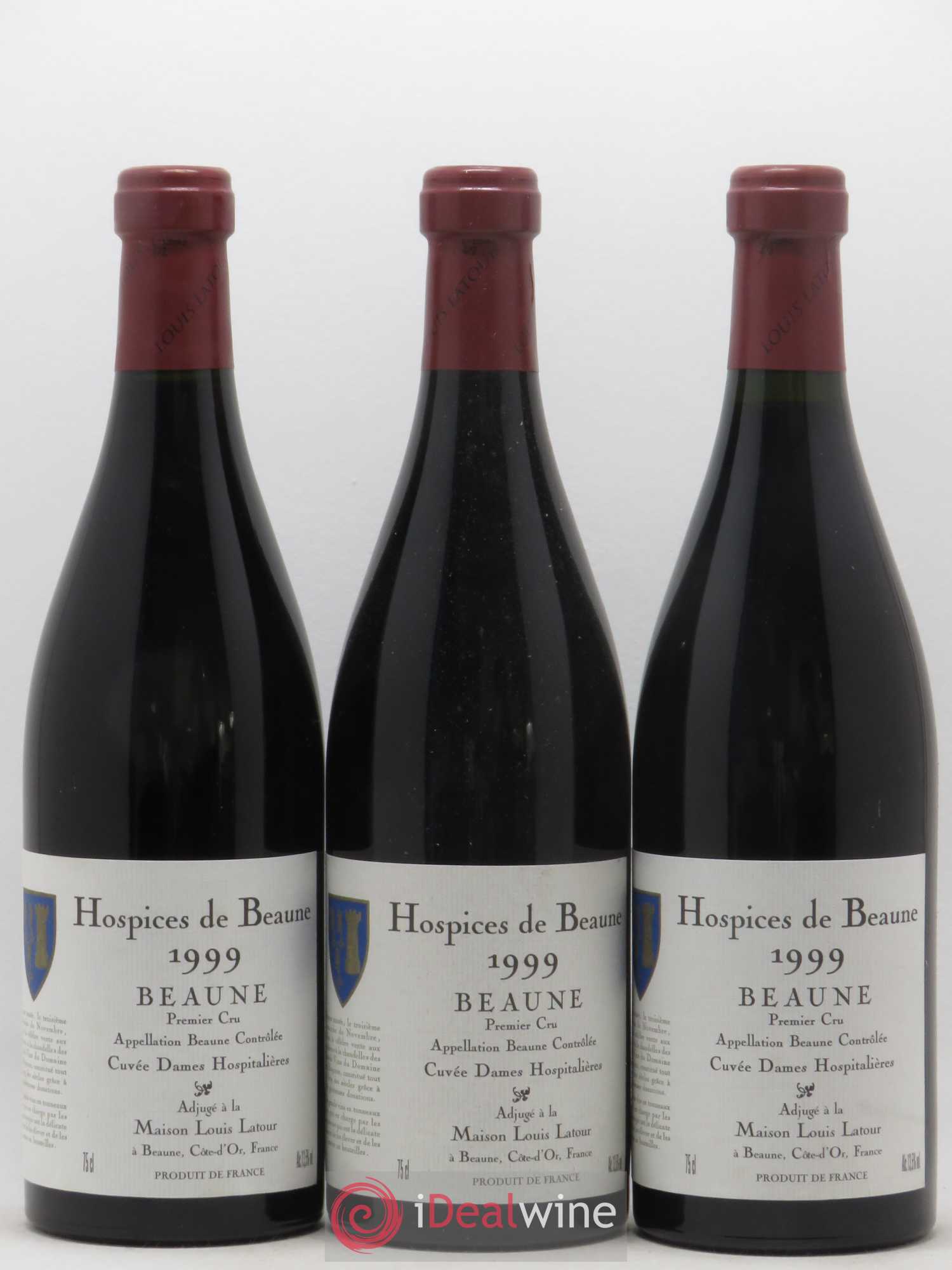 Beaune 1er Cru Hospices de Beaune Cuvée des Dames Hospitalieres Latour 1999 - Posten von 3 Flaschen - 0