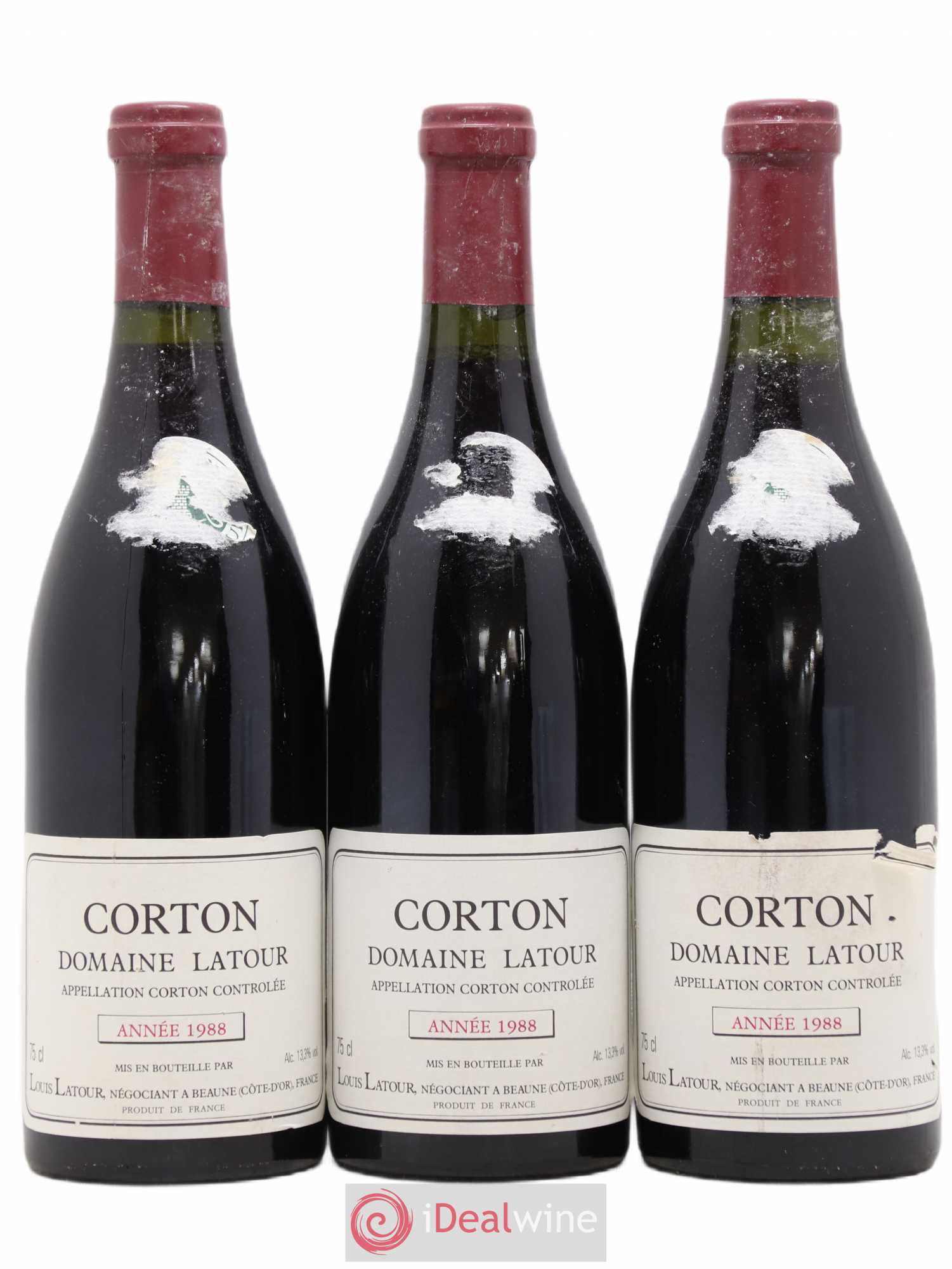 Corton Grand Cru Louis Latour 1988 - Lot de 3 bouteilles - 0