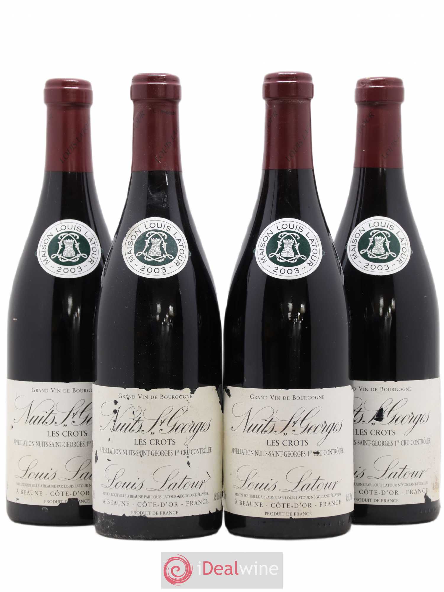 Nuits-Saint-Georges 1er Cru Les Crots Louis Latour 2003 - Posten von 4 Flaschen - 0