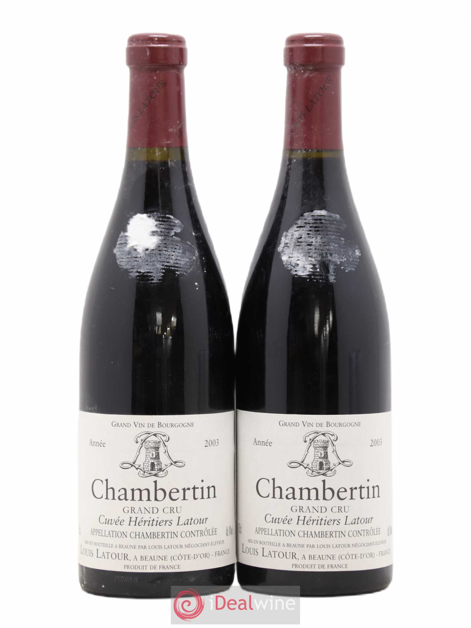 Chambertin Grand Cru Cuvée Héritiers Latour Louis Latour 2003 - Lot de 2 bouteilles - 0