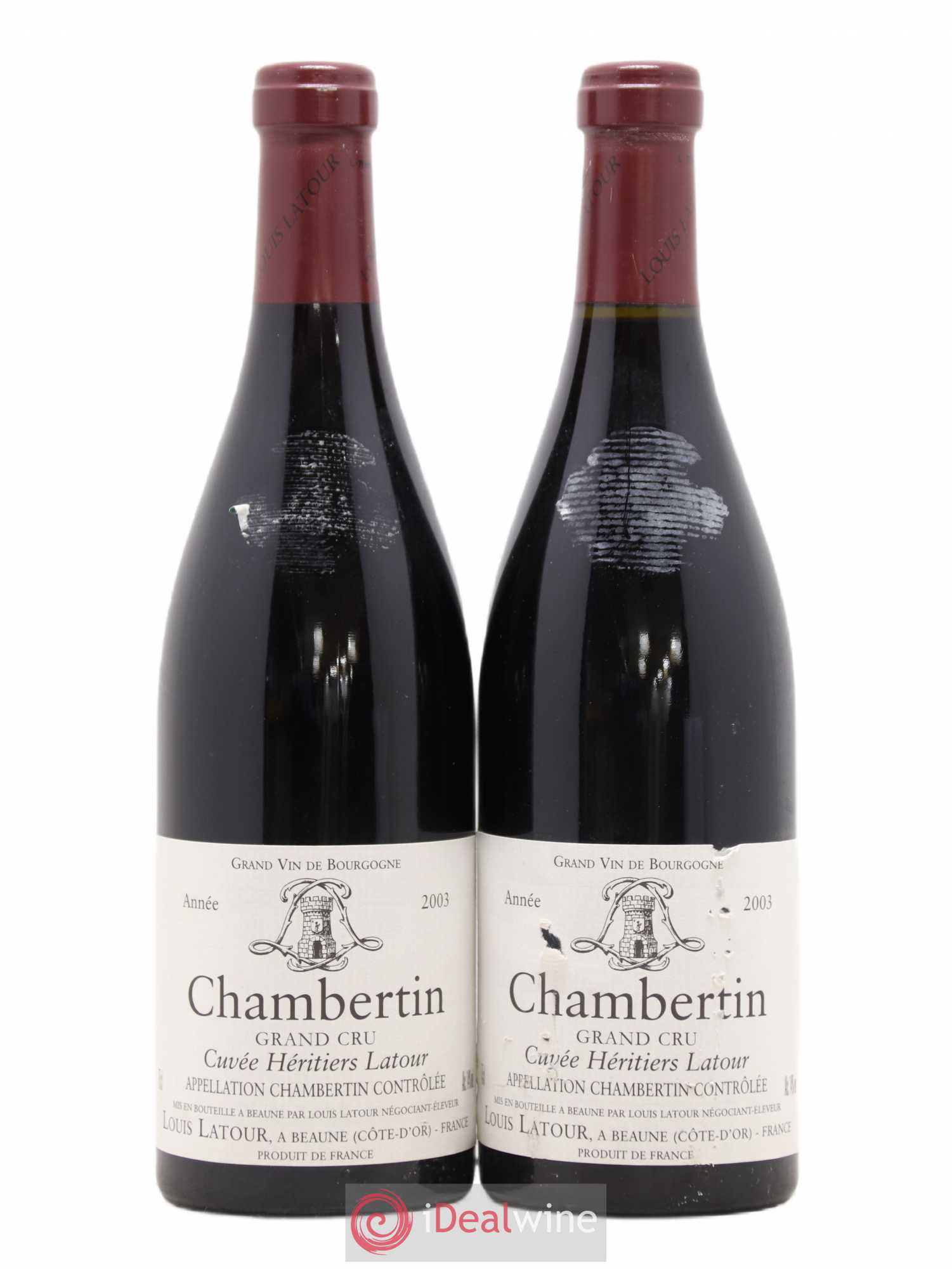 Chambertin Grand Cru Cuvée Héritiers Latour Louis Latour 2003 - Lot de 2 bouteilles - 0