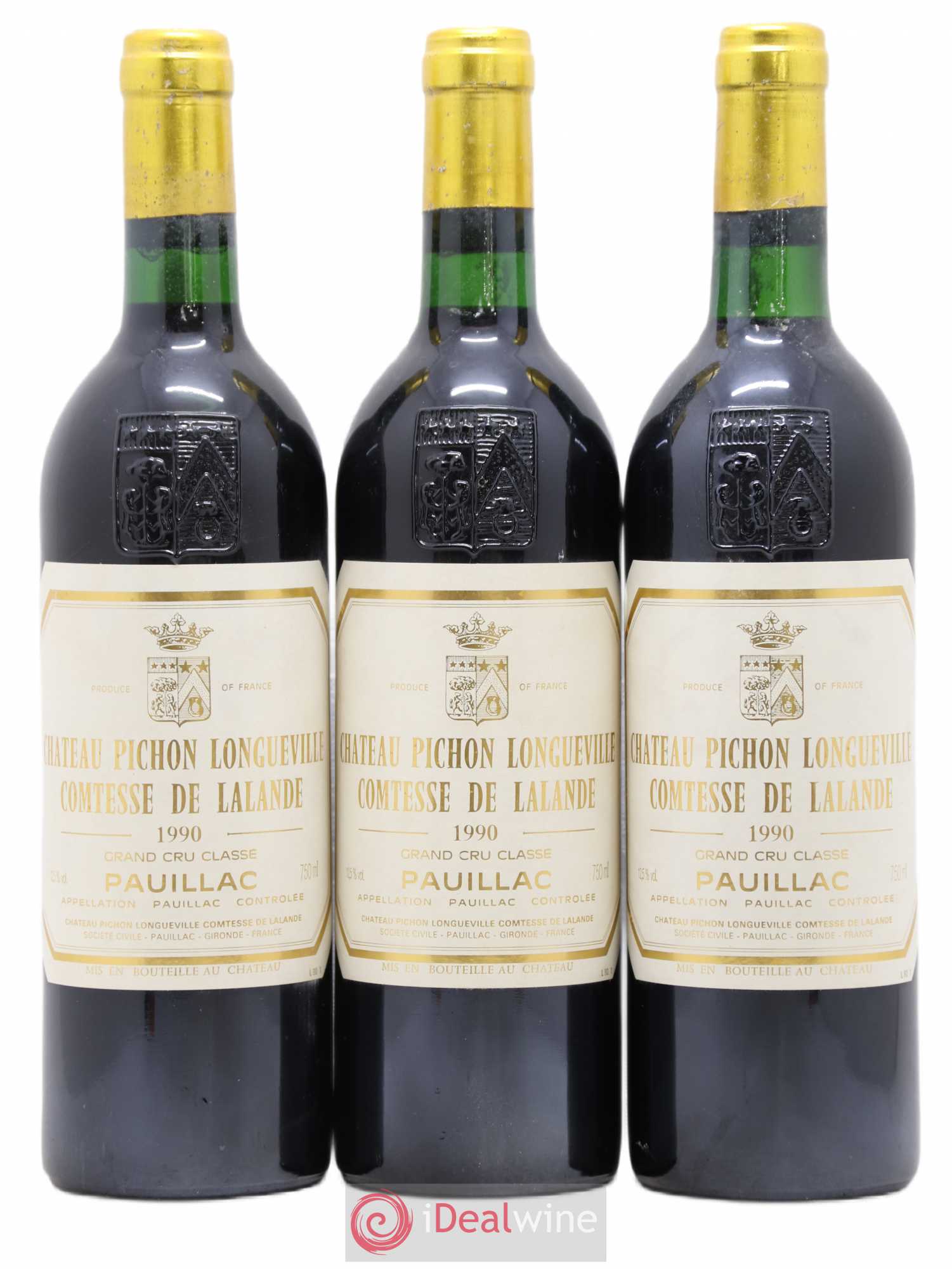 Château Pichon Longueville Comtesse de Lalande 2ème Grand Cru Classé 1990 - Lot de 3 bouteilles - 0