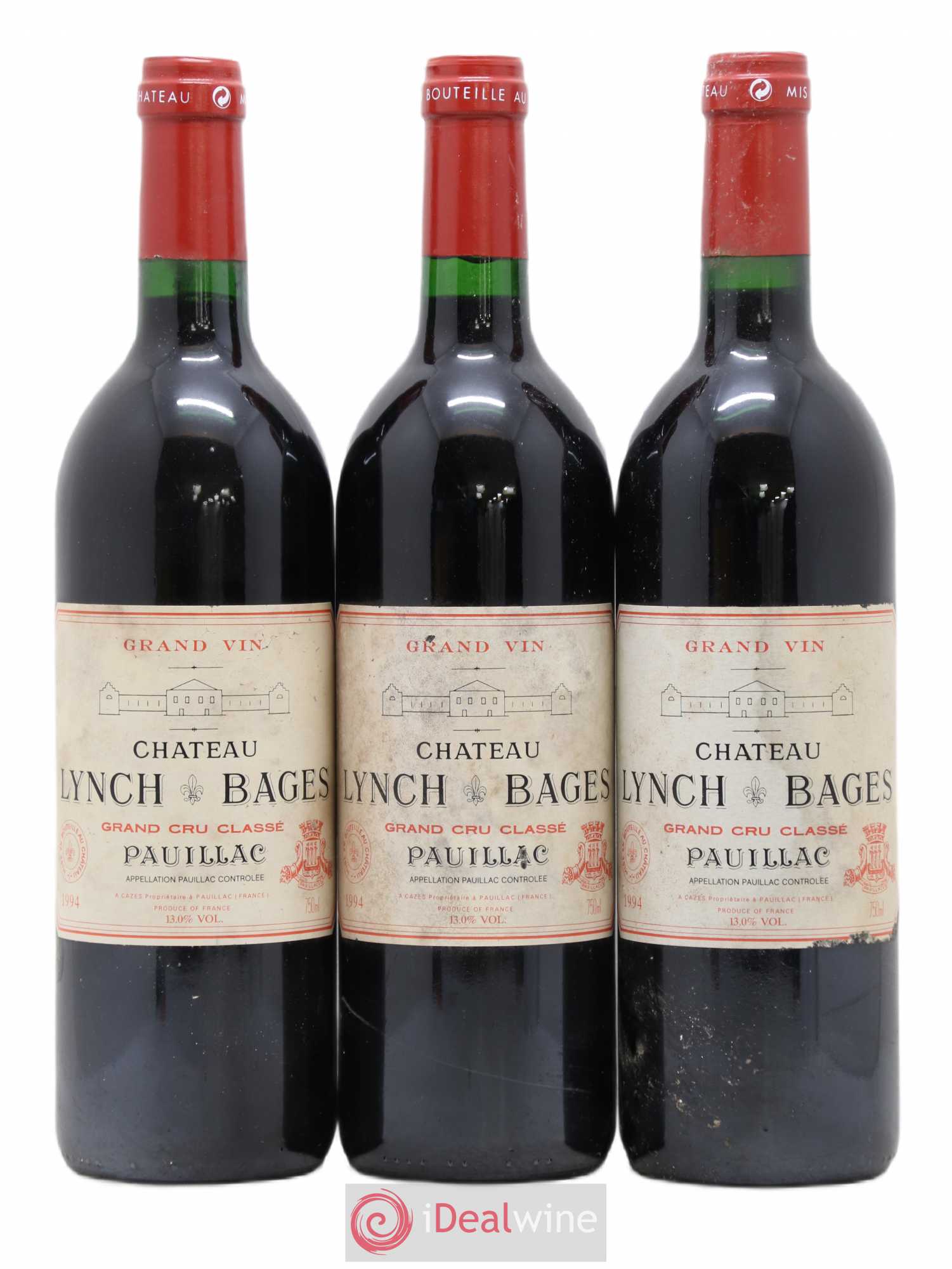 Château Lynch Bages 5ème Grand Cru Classé 1994 - Lot de 3 bouteilles - 0