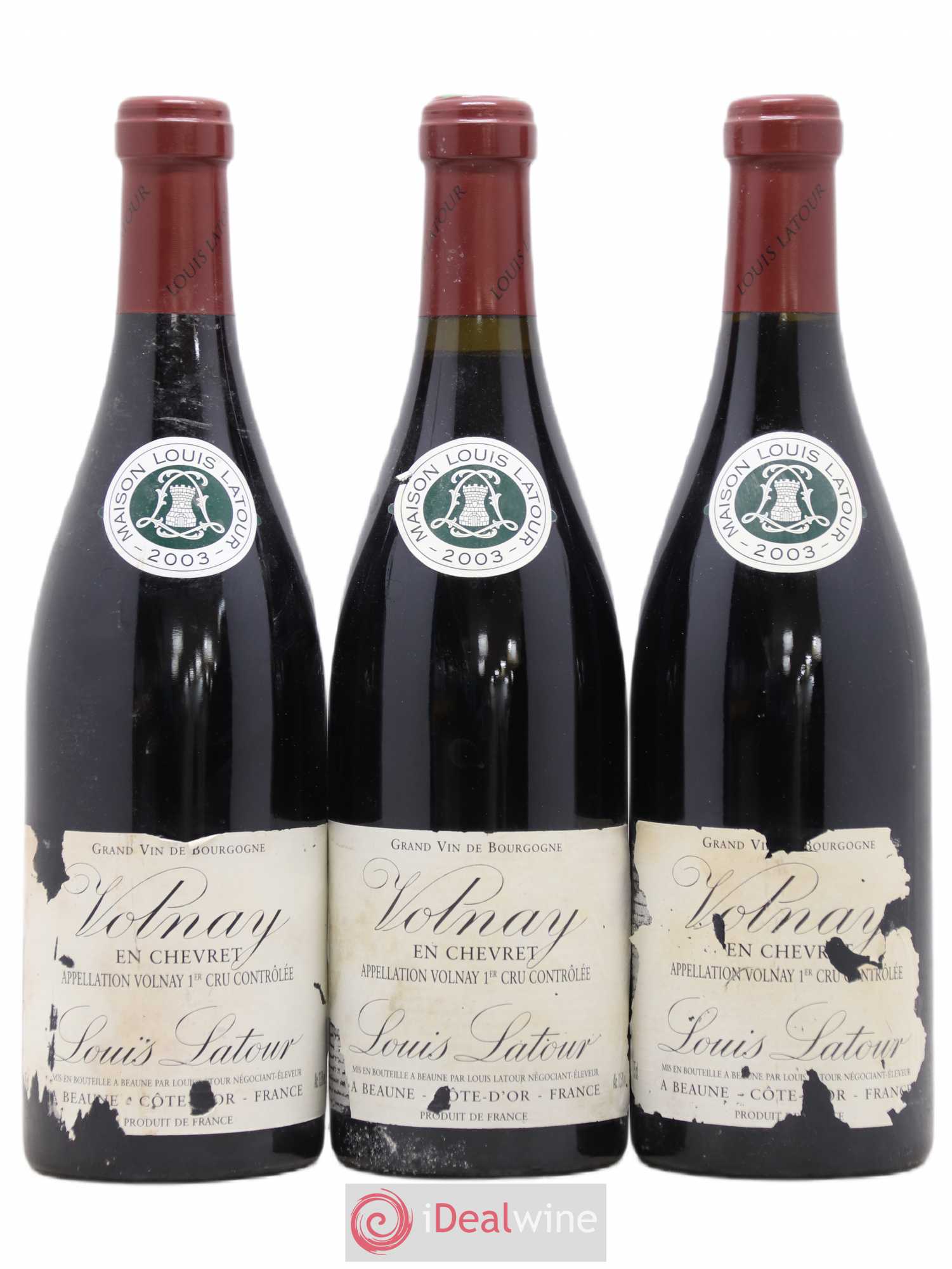 Volnay 1er Cru En Chevret Louis Latour 2003 - Lot de 3 bouteilles - 0