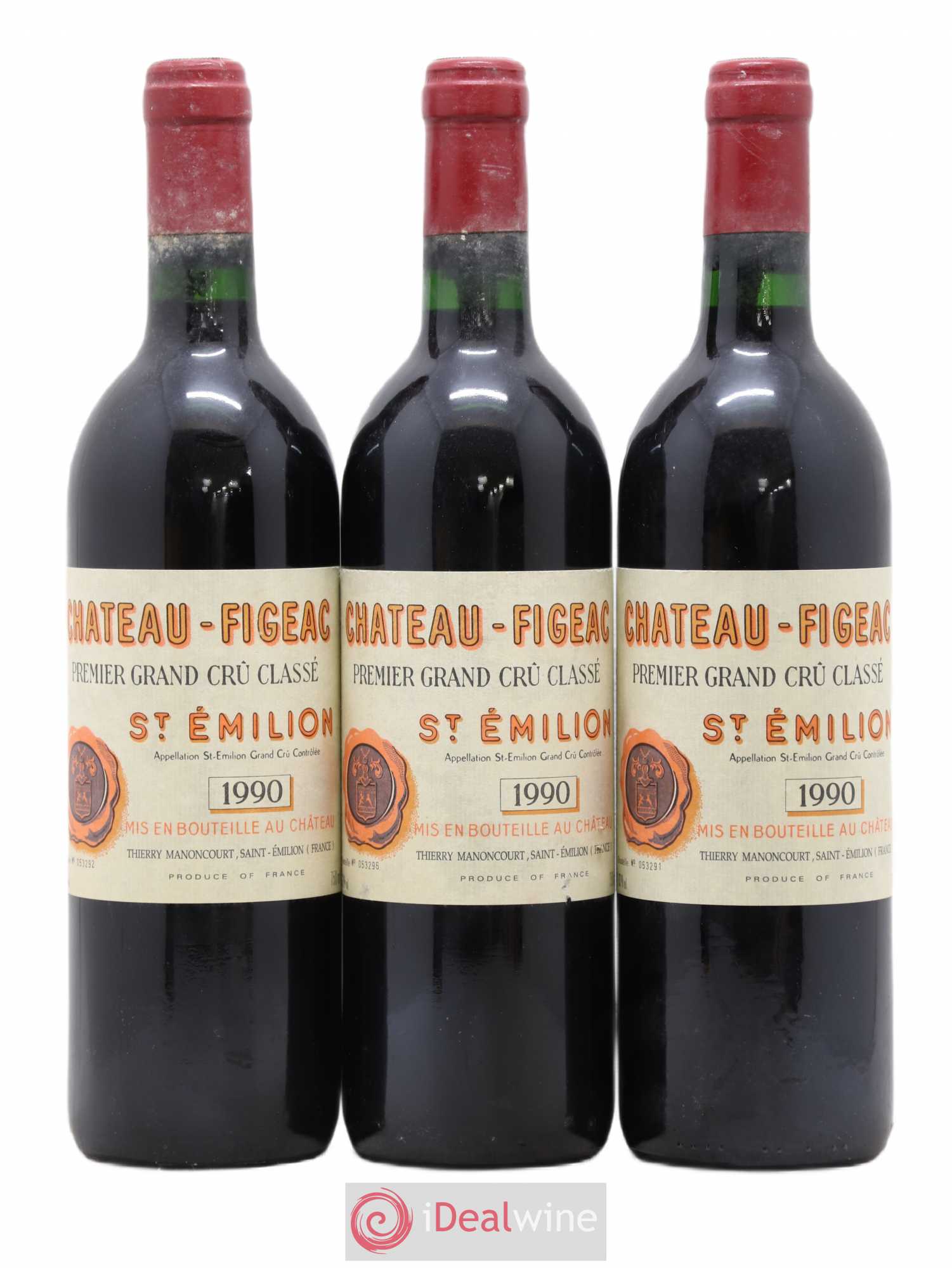 Château Figeac 1er Grand Cru Classé A 1990 - Lot de 3 bouteilles - 0