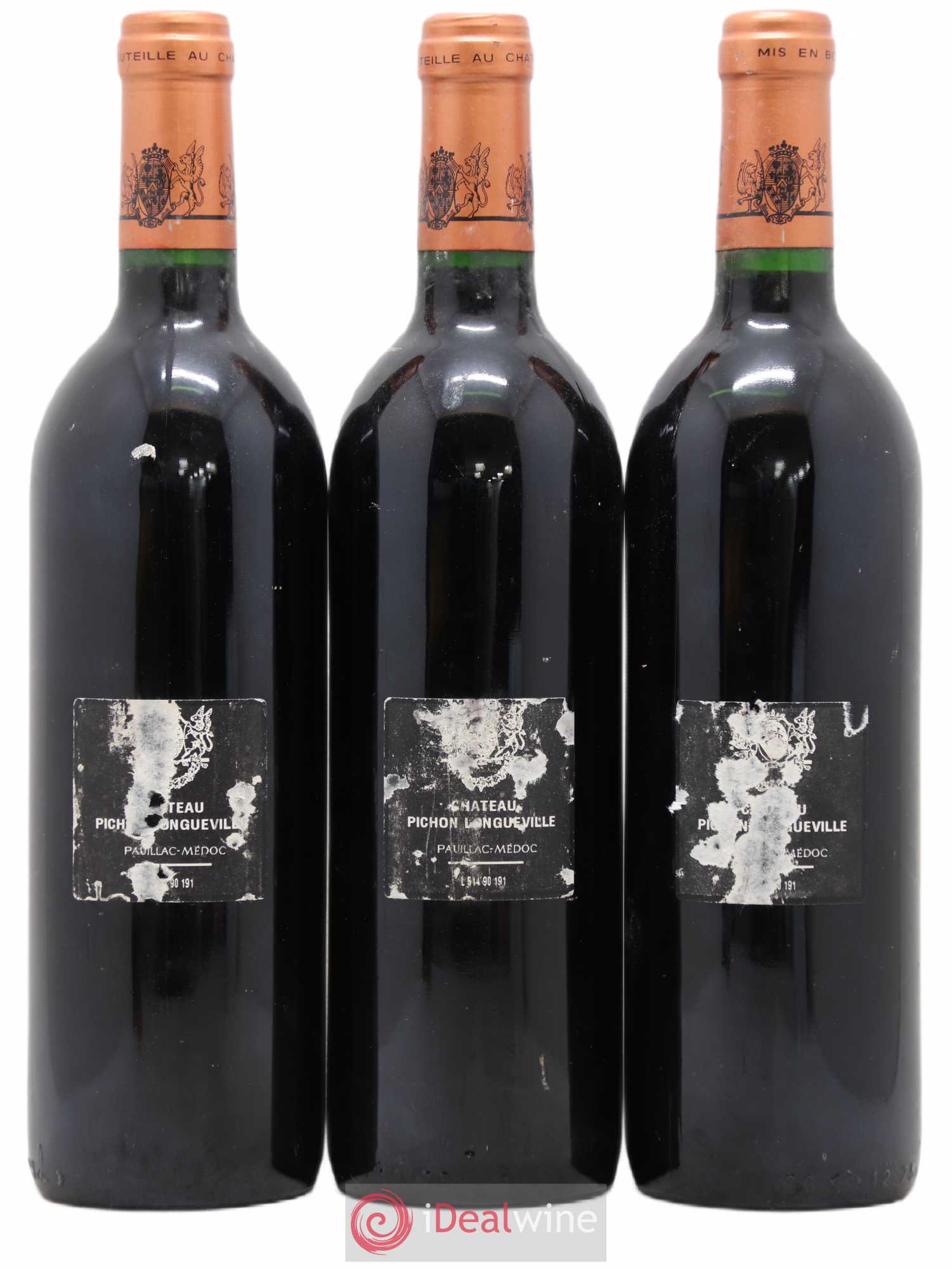 Pichon Longueville Baron 2ème Grand Cru Classé 1990 - Lot de 3 bouteilles - 1