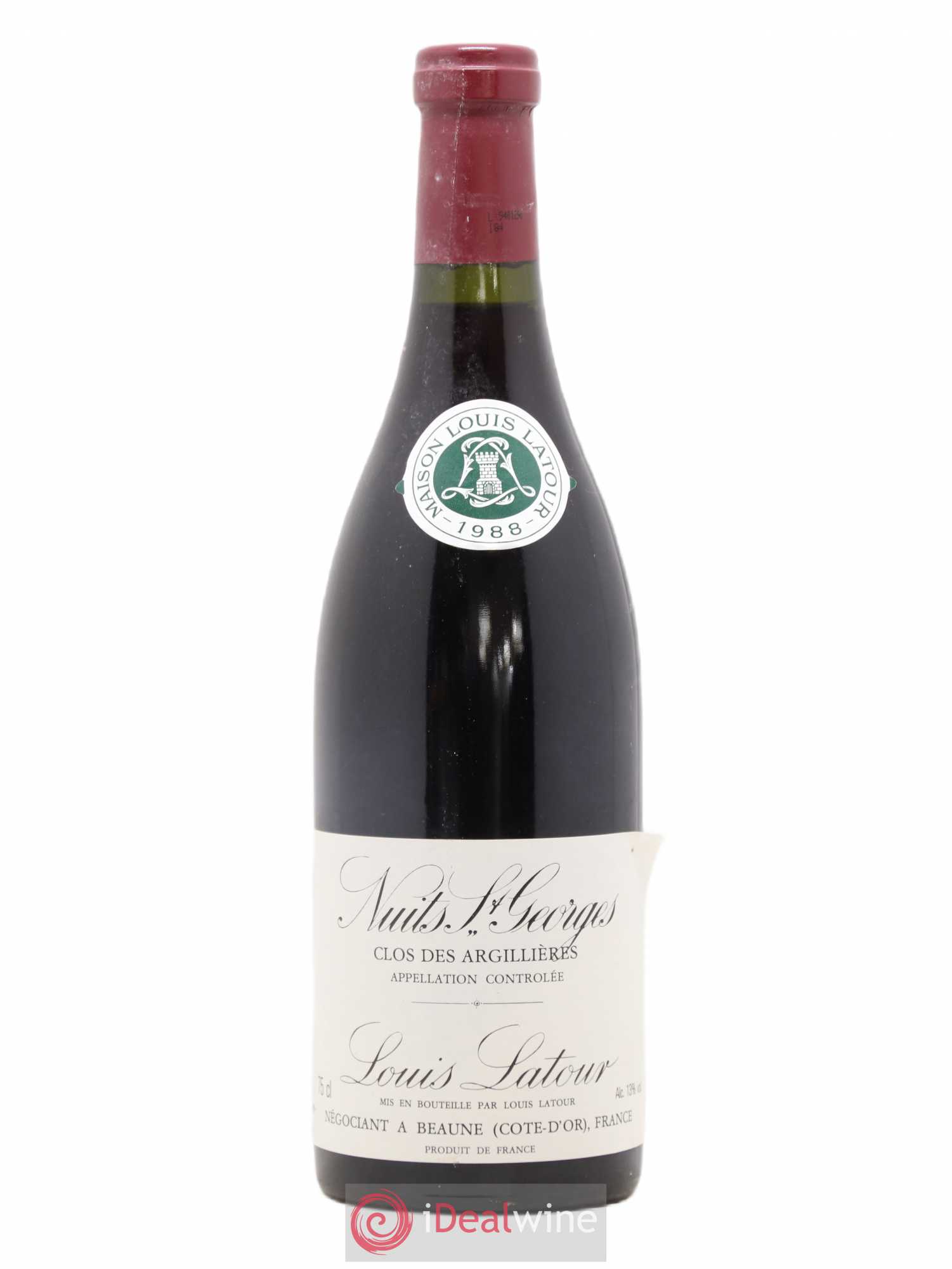 Nuits-Saint-Georges 1er Cru Clos des Argillières Louis Latour 1988 - Posten von 1 Flasche - 0