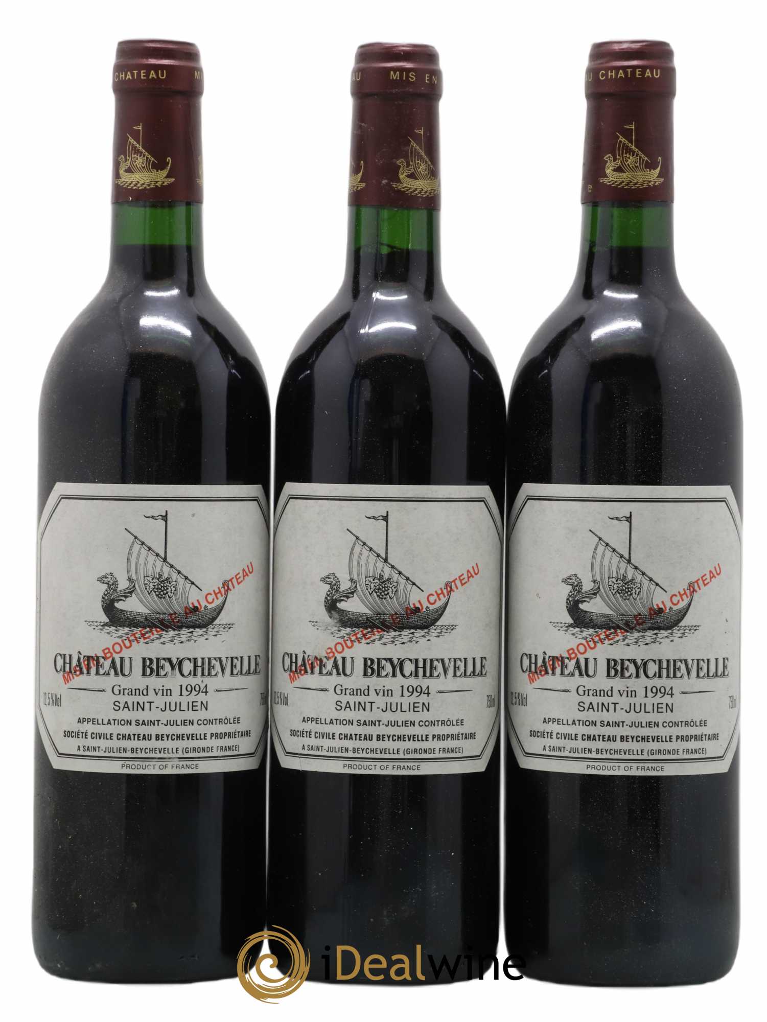 Château Beychevelle 4ème Grand Cru Classé 1994 - Lot de 3 bouteilles - 0