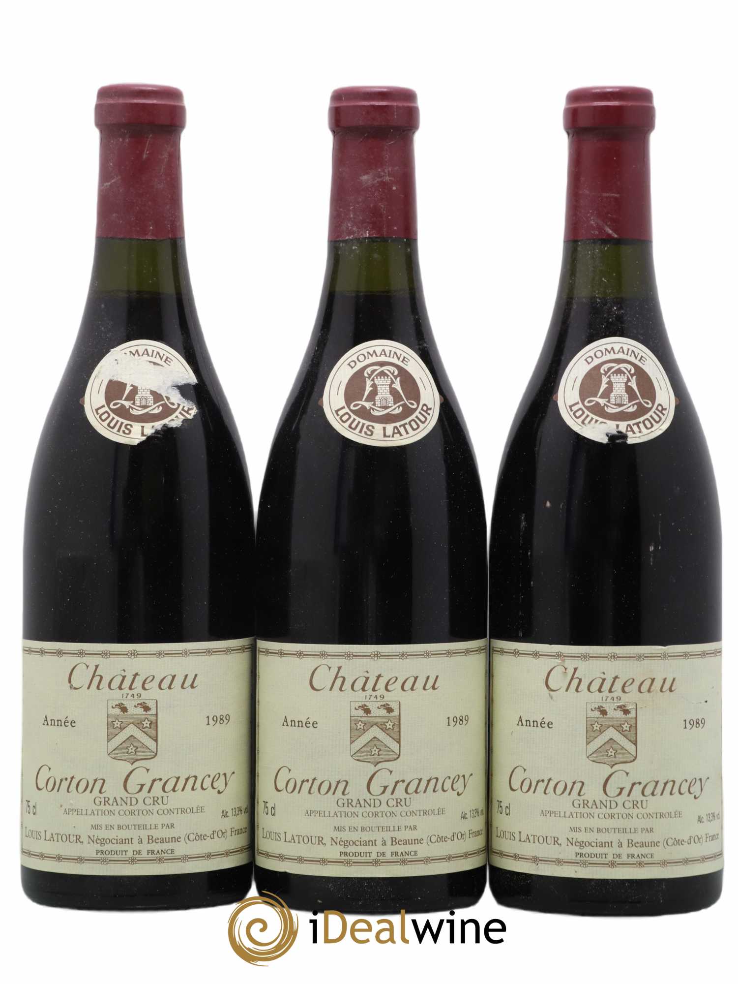 Corton Grand Cru Château Corton Grancey Louis Latour 1989 - Lot de 3 bouteilles - 0