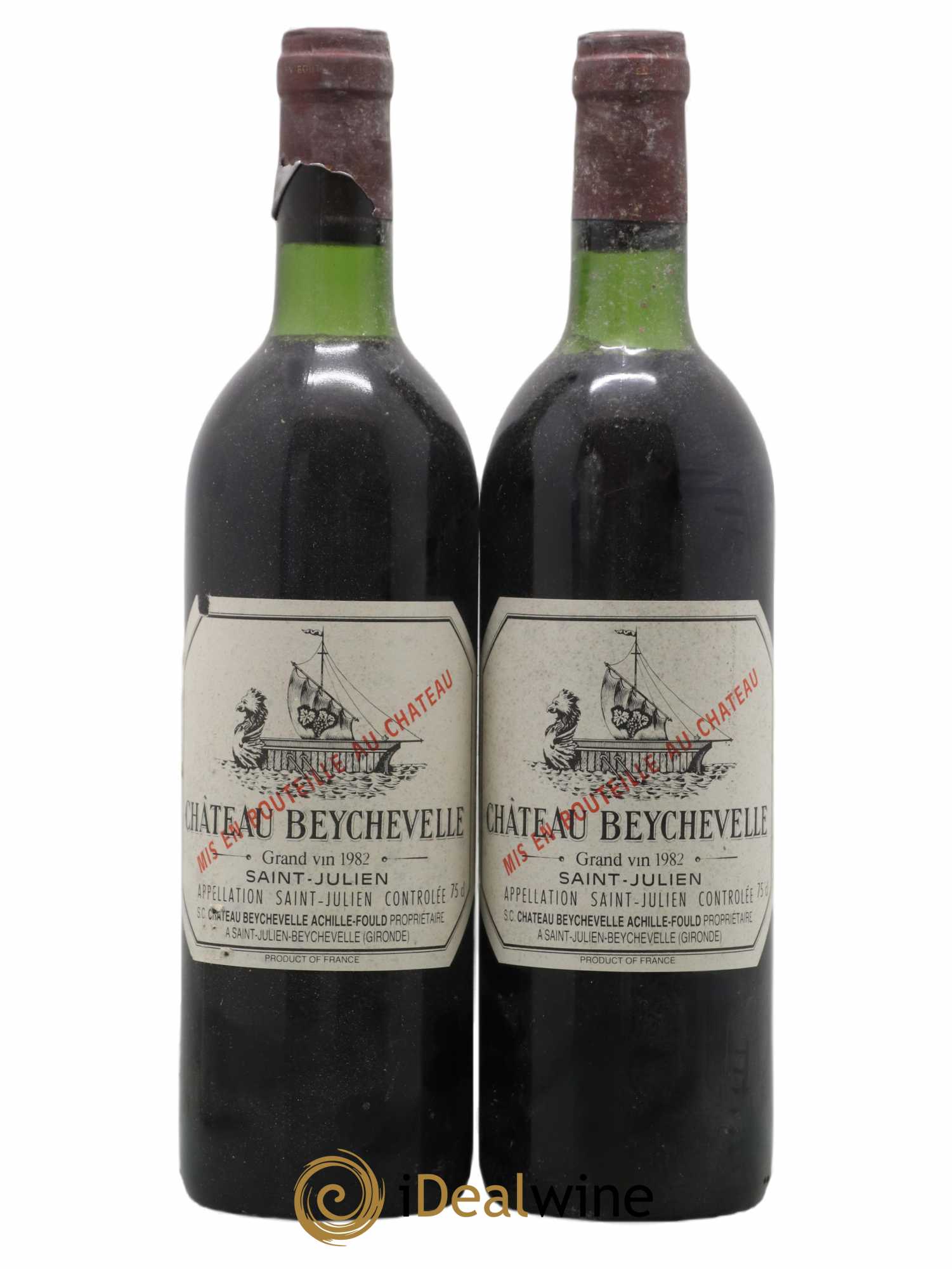 Château Beychevelle 4ème Grand Cru Classé 1982 - Lot de 2 bouteilles - 0