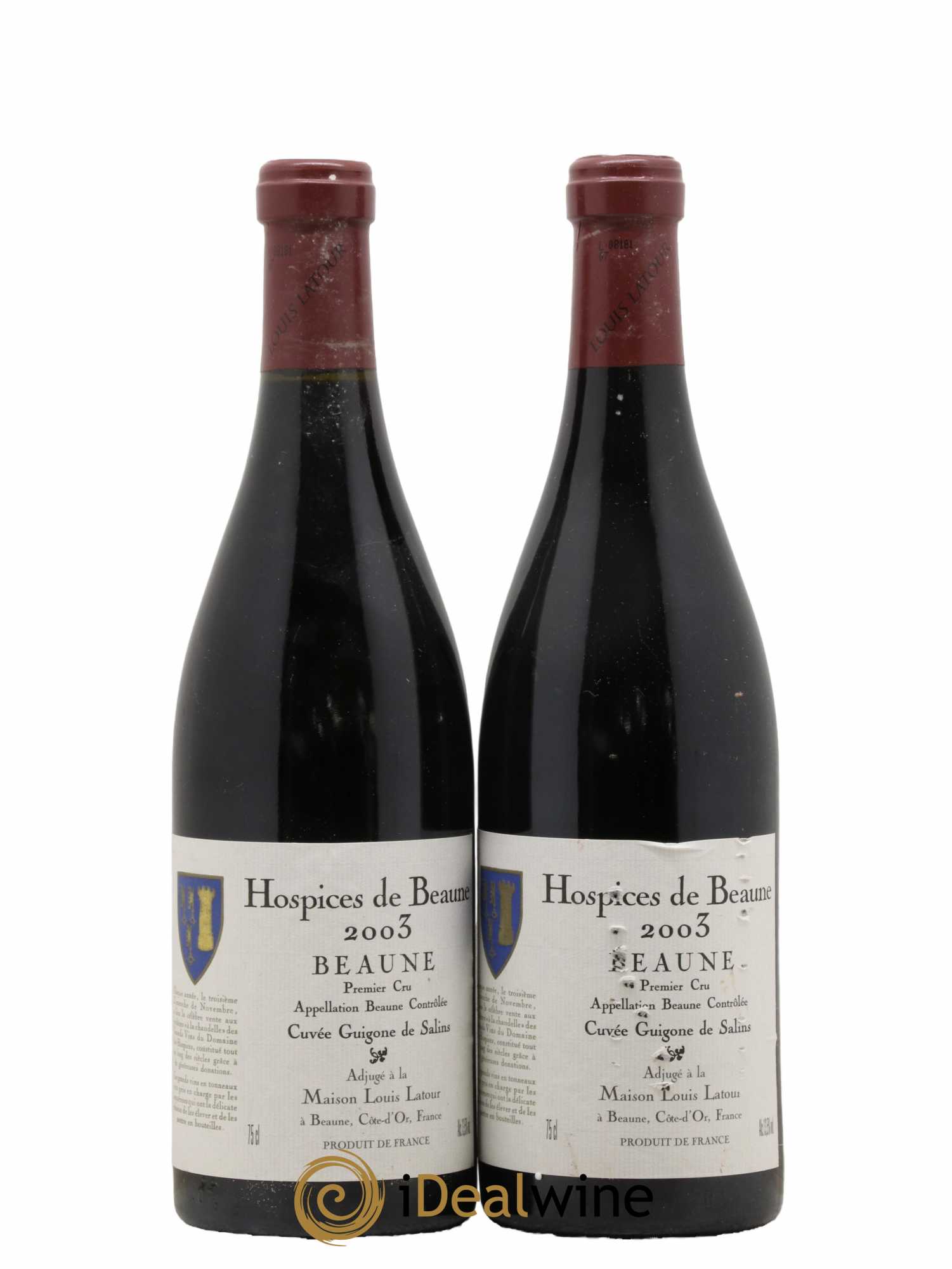 Beaune 1er Cru Cuvée Guigone de Salins Louis Latour Hospices de Beaune 2003 - Lot de 2 bouteilles - 0