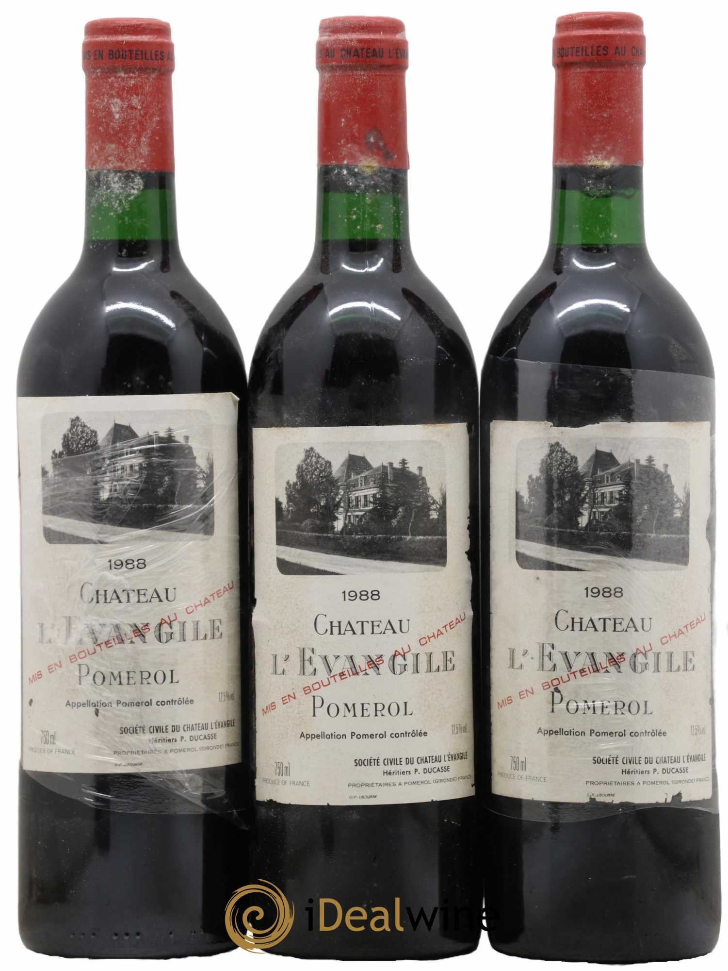 Château l' Évangile 1988 - Lot de 3 bouteilles - 0