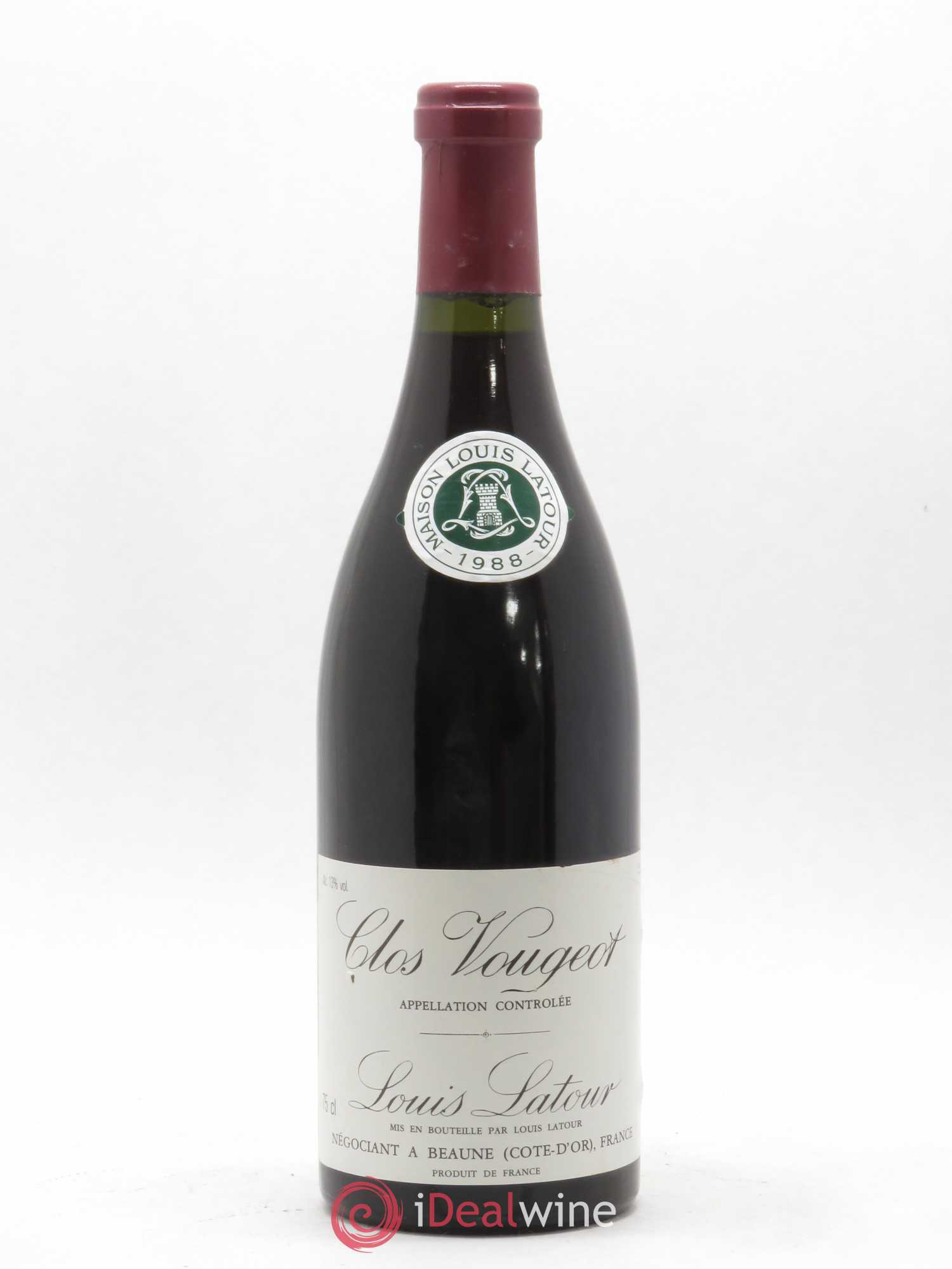 Clos de Vougeot Grand Cru Domaine Louis Latour 1988 - Lot de 1 bouteille - 0
