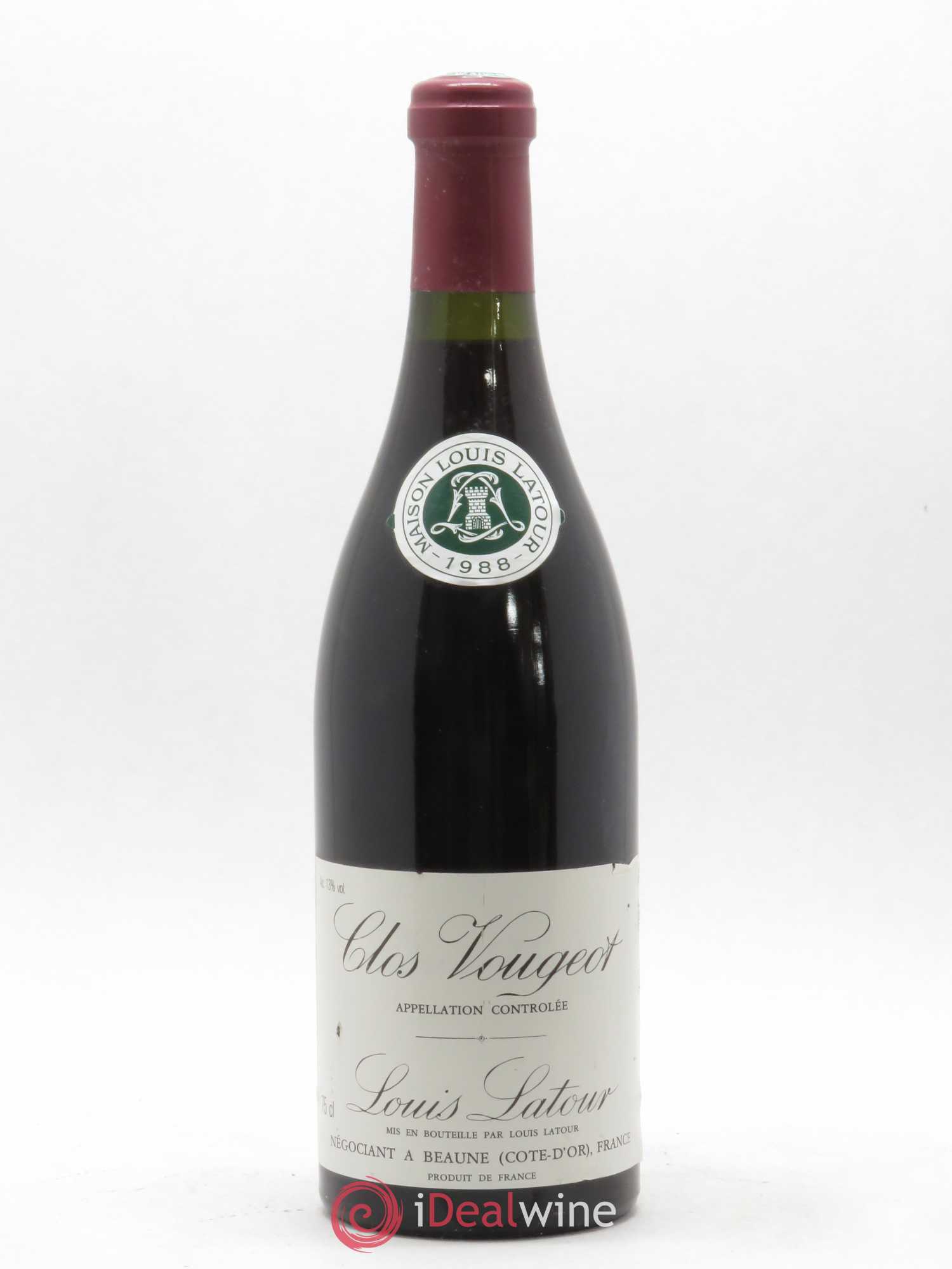 Clos de Vougeot Grand Cru Domaine Louis Latour 1988 - Lot de 1 bouteille - 0