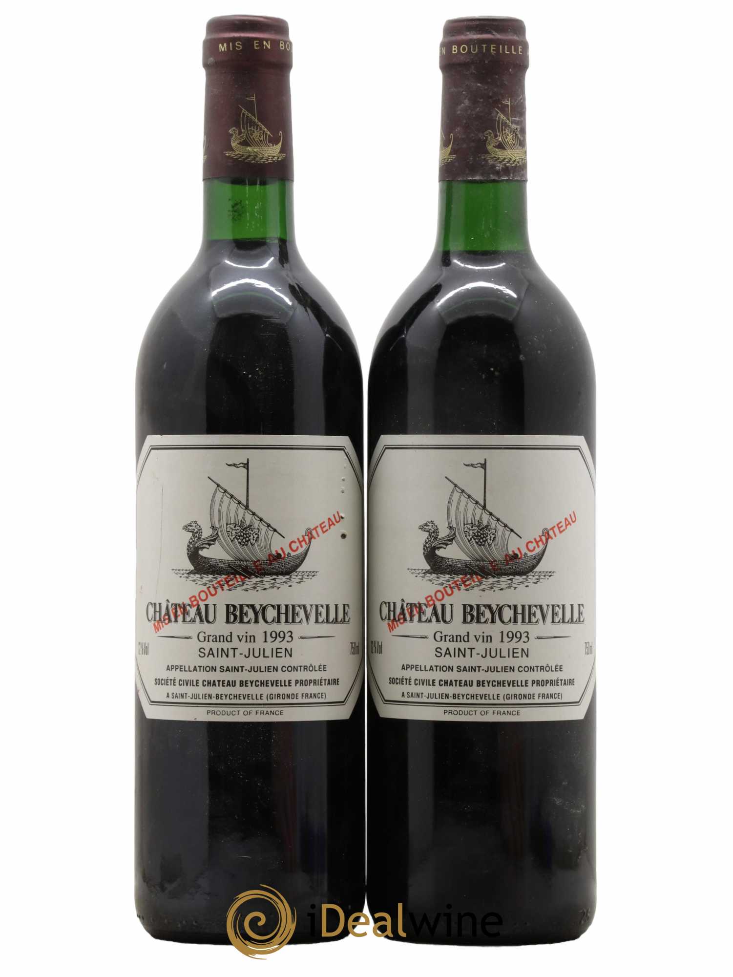 Château Beychevelle 4ème Grand Cru Classé 1993 - Lot de 2 bouteilles - 0