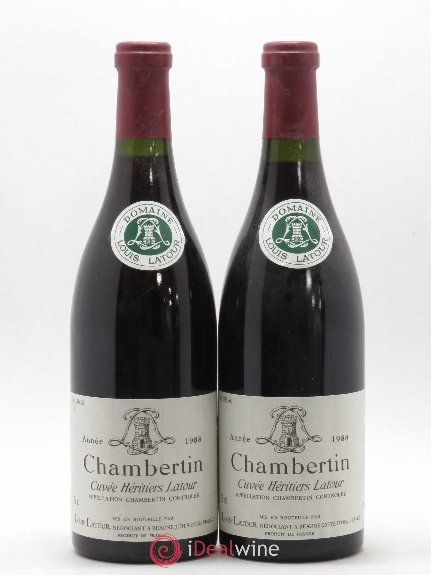Chambertin Grand Cru Cuvée Héritiers Latour Louis Latour 1988 - Lot de 2 bouteilles - 0
