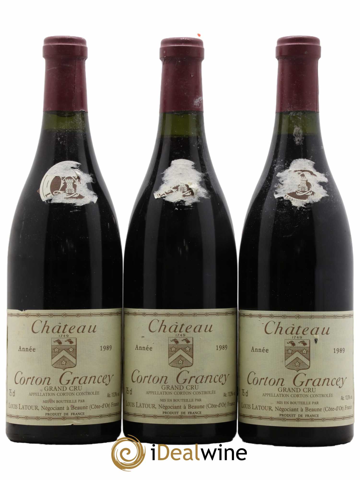 Corton Grand Cru Château Corton Grancey Louis Latour 1989 - Lot de 3 bouteilles - 0
