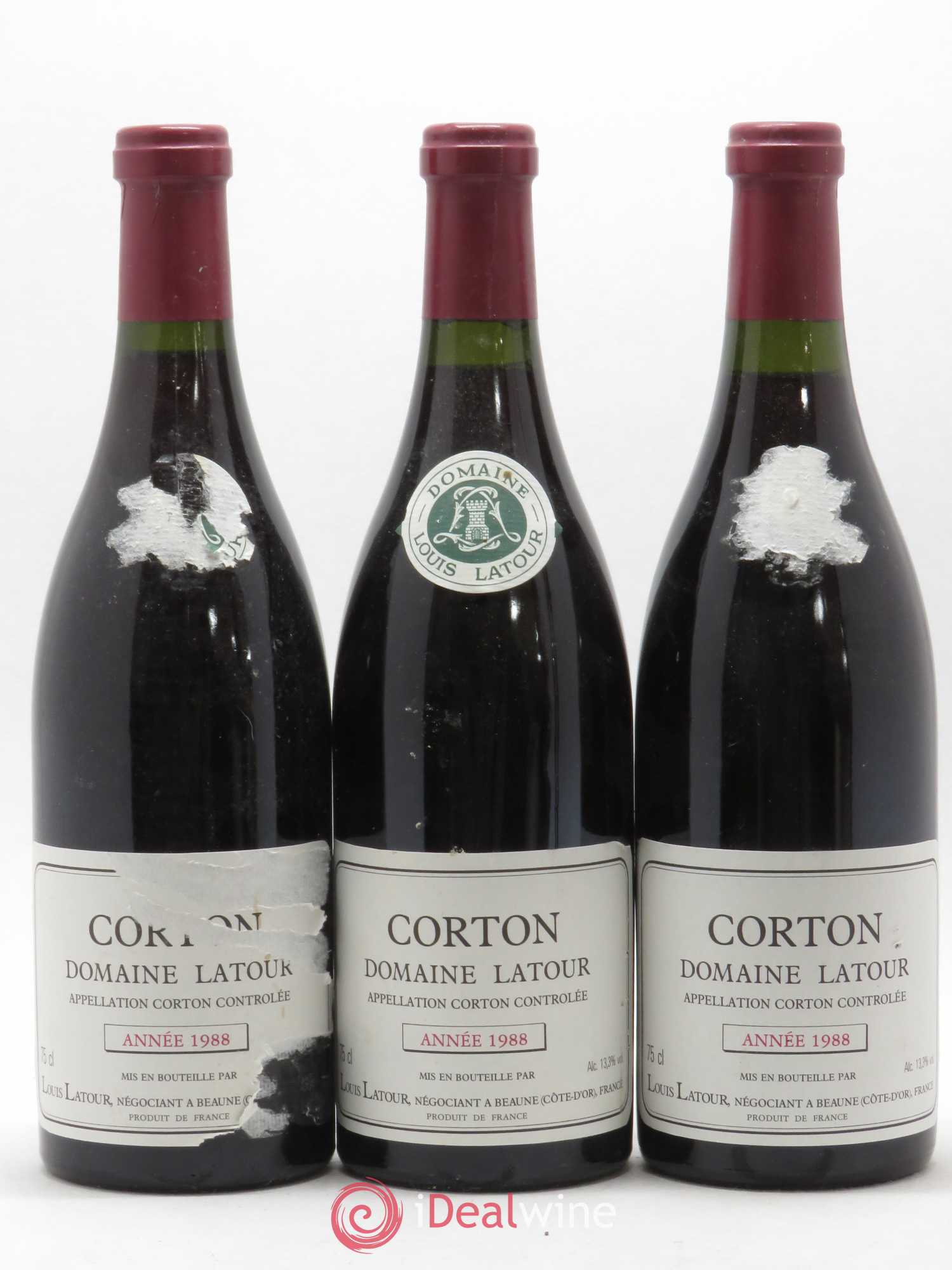 Corton Grand Cru Louis Latour 1988 - Lot de 3 bouteilles - 0