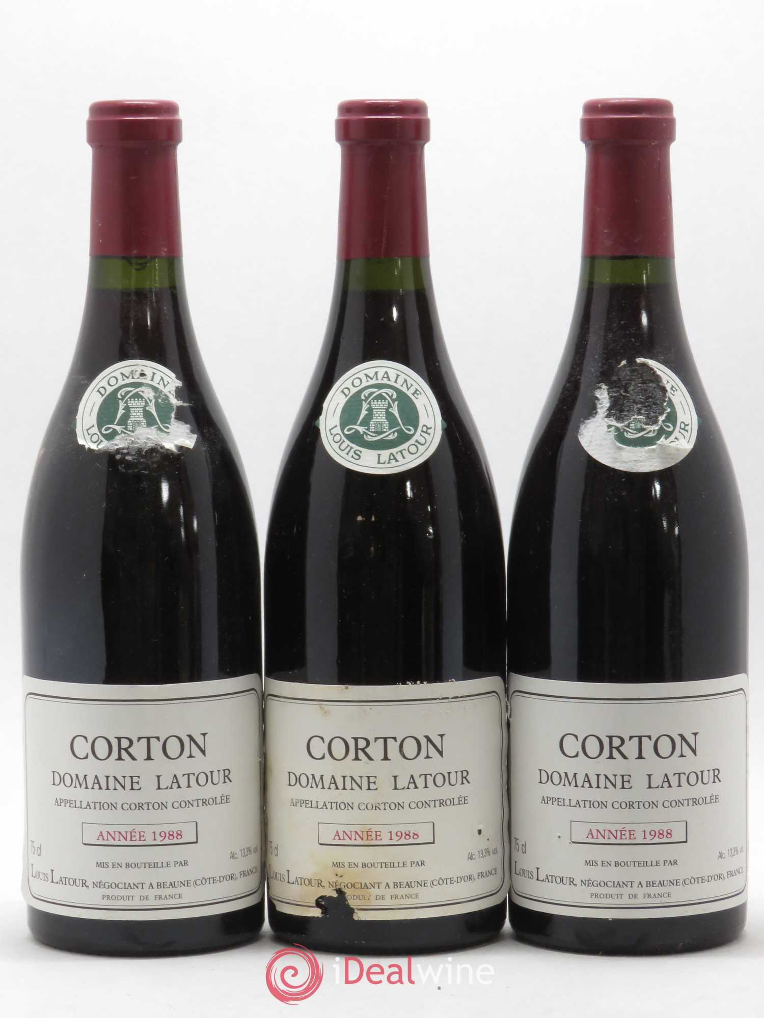 Corton Grand Cru Louis Latour 1988 - Lot de 3 bouteilles - 0