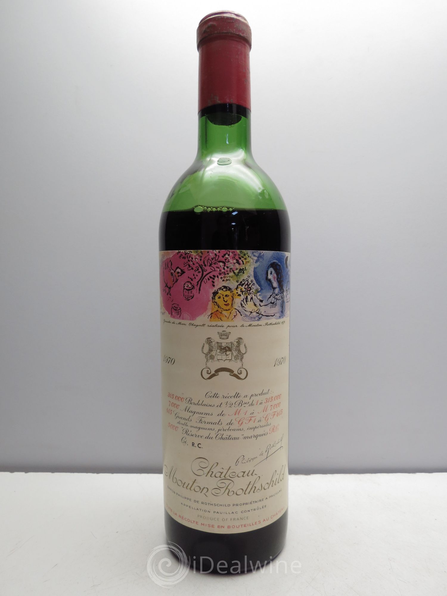 Château Mouton Rothschild 1er Grand Cru Classé 1970 - Lot de 1 bouteille - 0