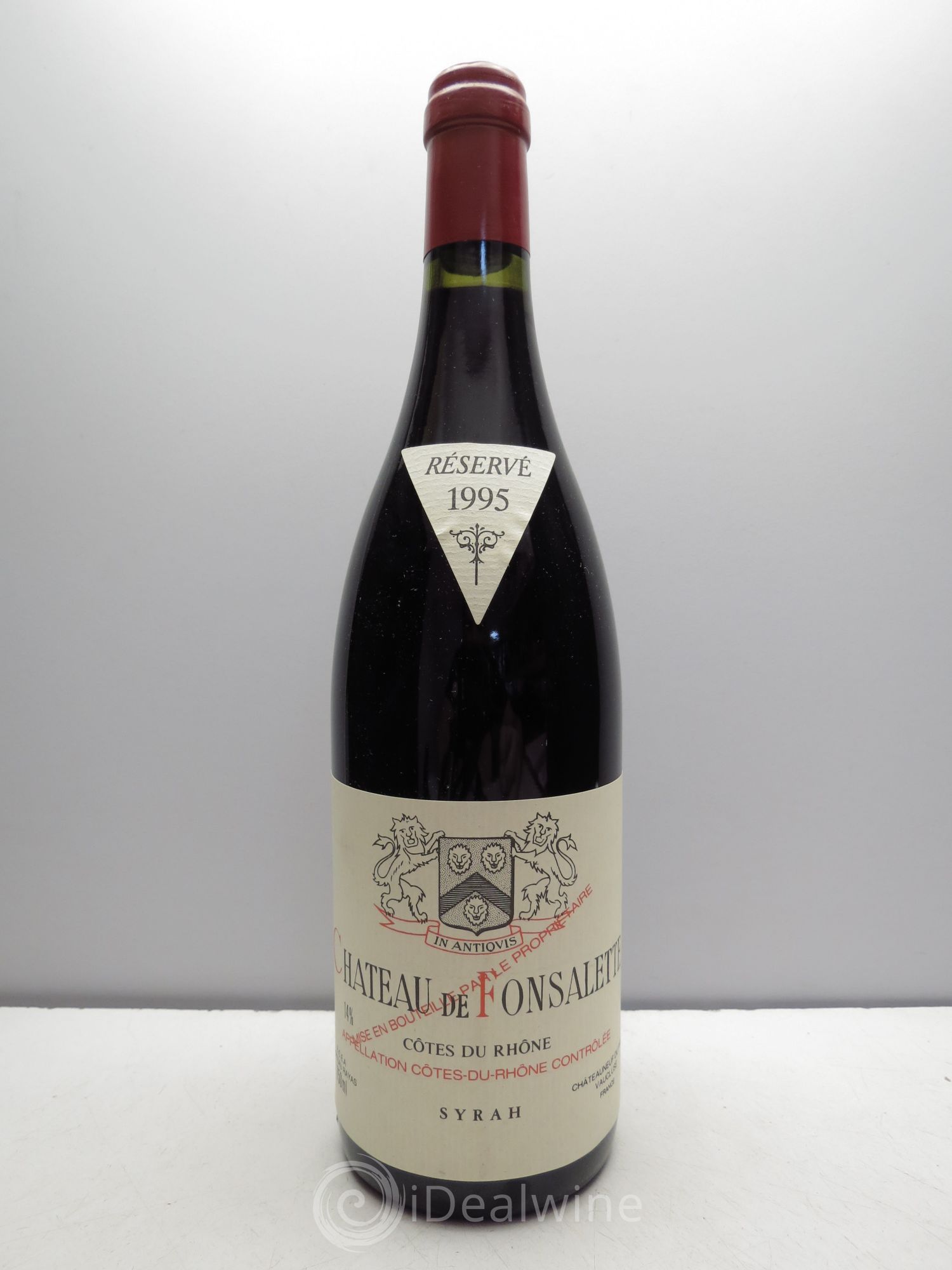 Côtes-du-Rhône Cuvée Syrah Château de Fonsalette (sans prix de réserve / no reserve) 1995 - Posten von 1 Flasche - 0