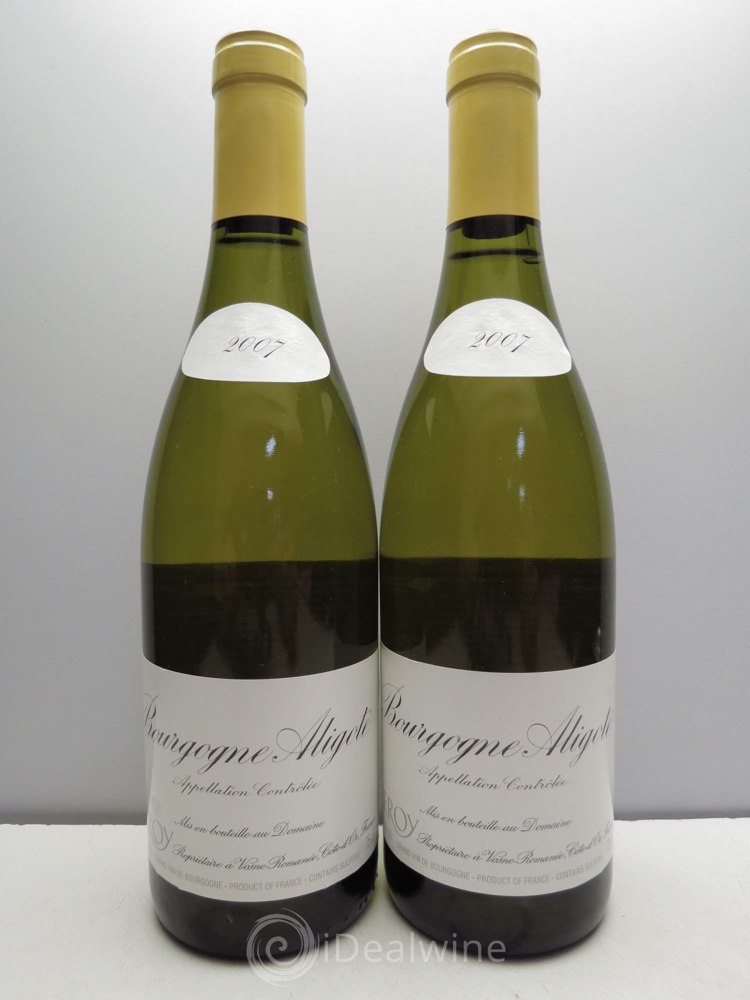 Bourgogne Aligoté - Domaine Leroy(sans prix de réserve / no reserve) 2007 - Posten von 2 Flaschen - 0