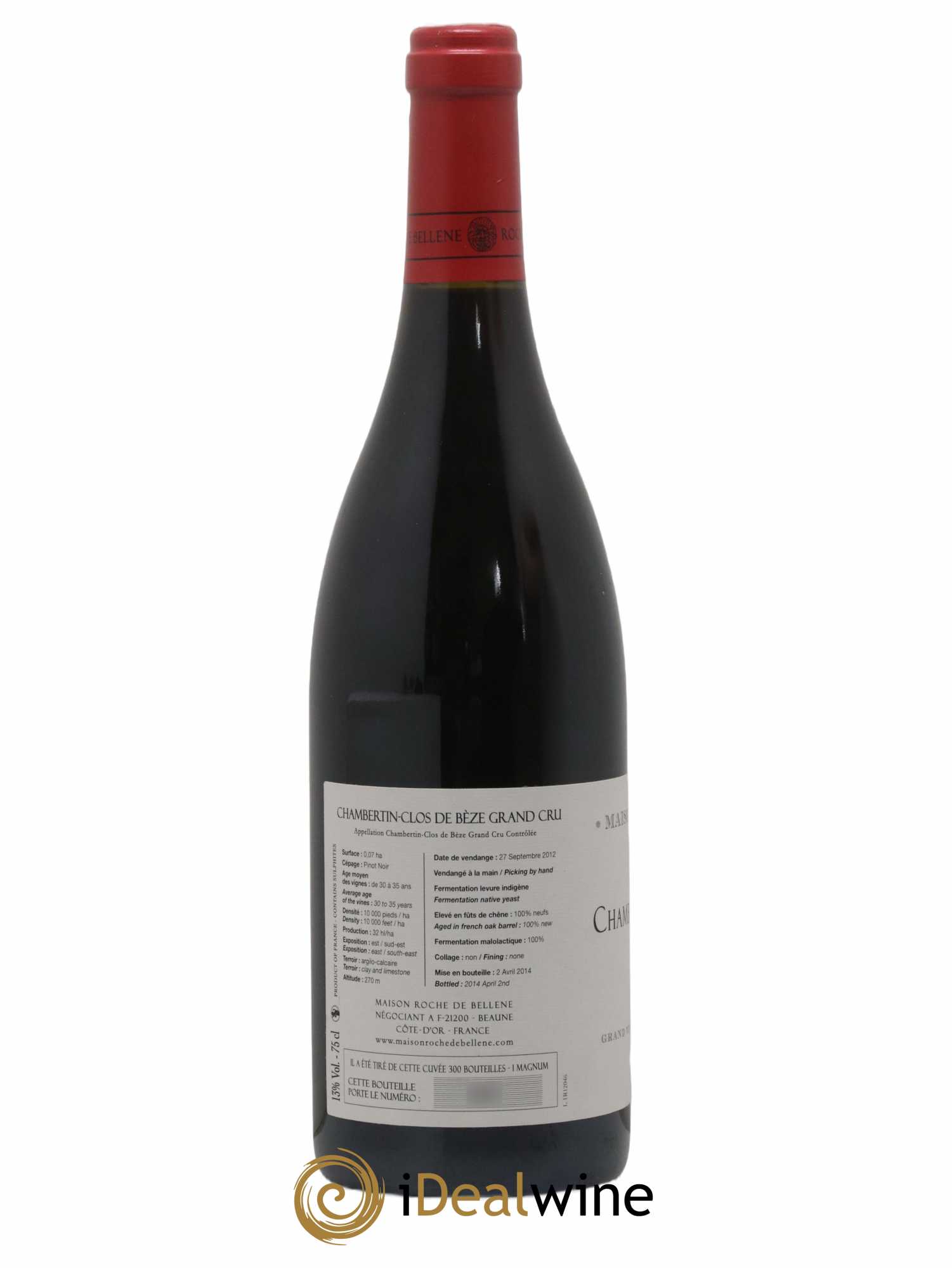 Chambertin Grand Cru Clos De Bèze Maison Roche de Bellene 2012 - Lot de 1 bouteille - 1